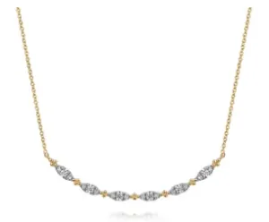 14k CURVED DIAMOND NECKLACE (.32CT)