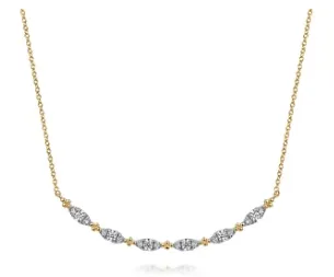 14k CURVED DIAMOND NECKLACE (.32CT)