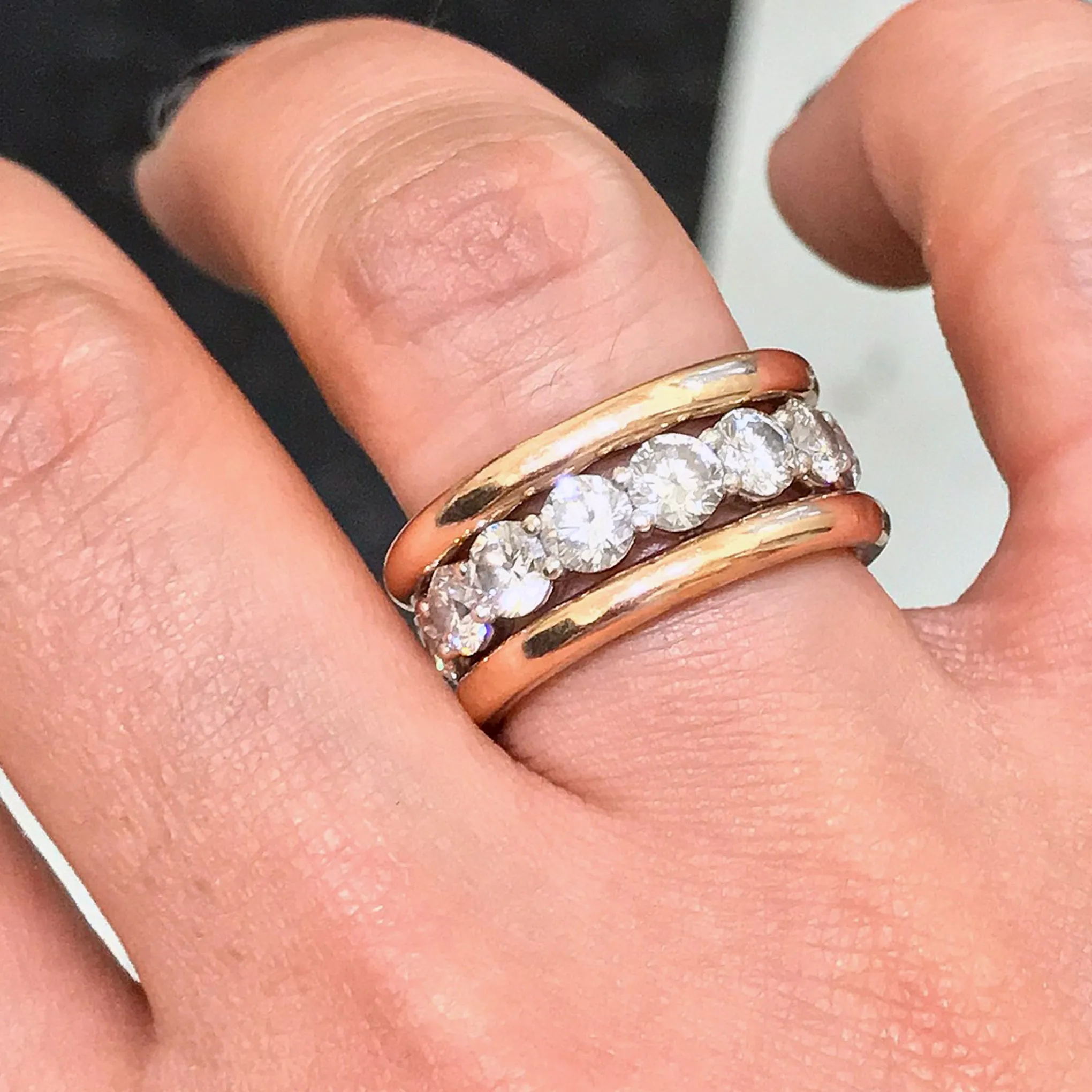 14K Gold 3mm Round Eternity Band (Engravable)
