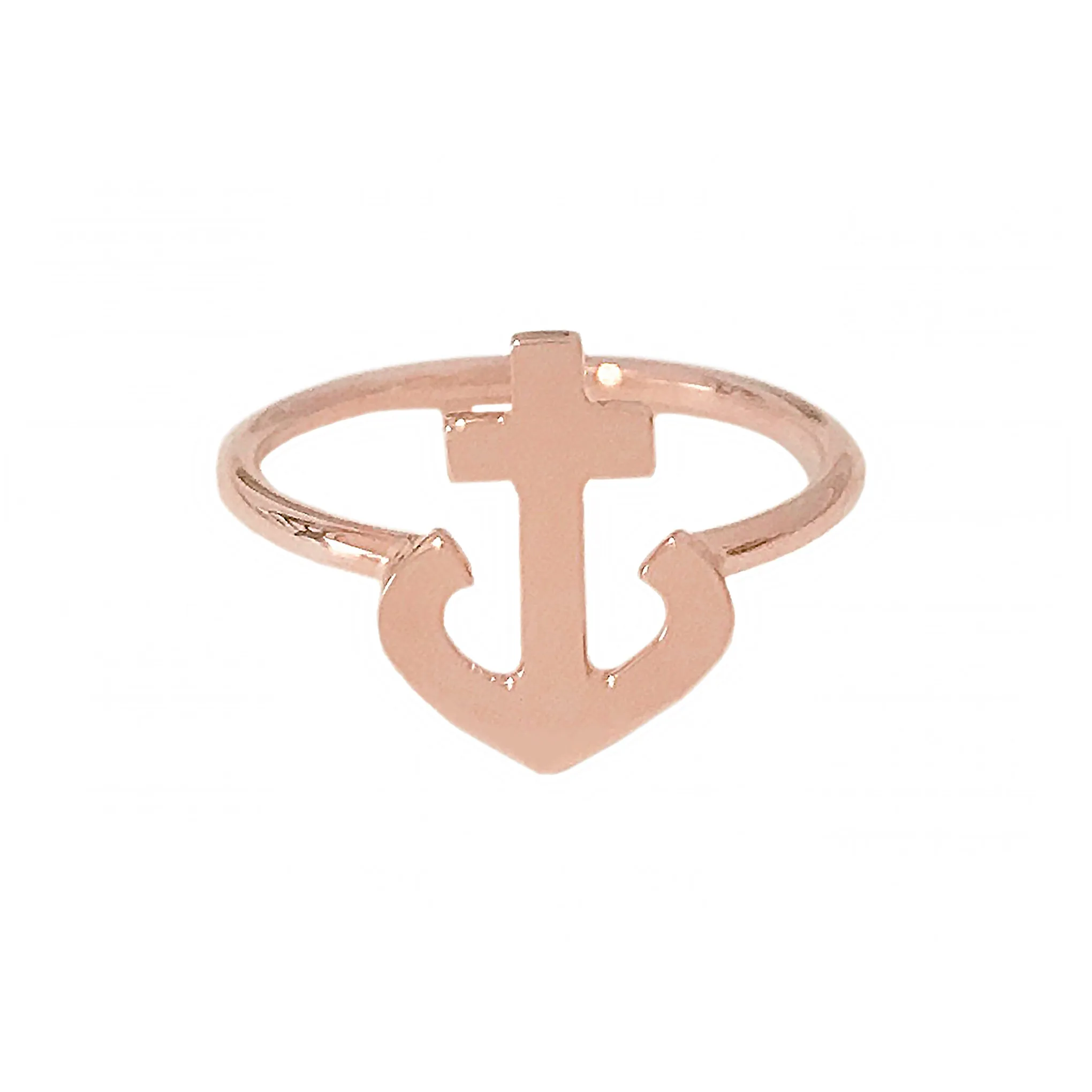 14K Gold Anchor Ring