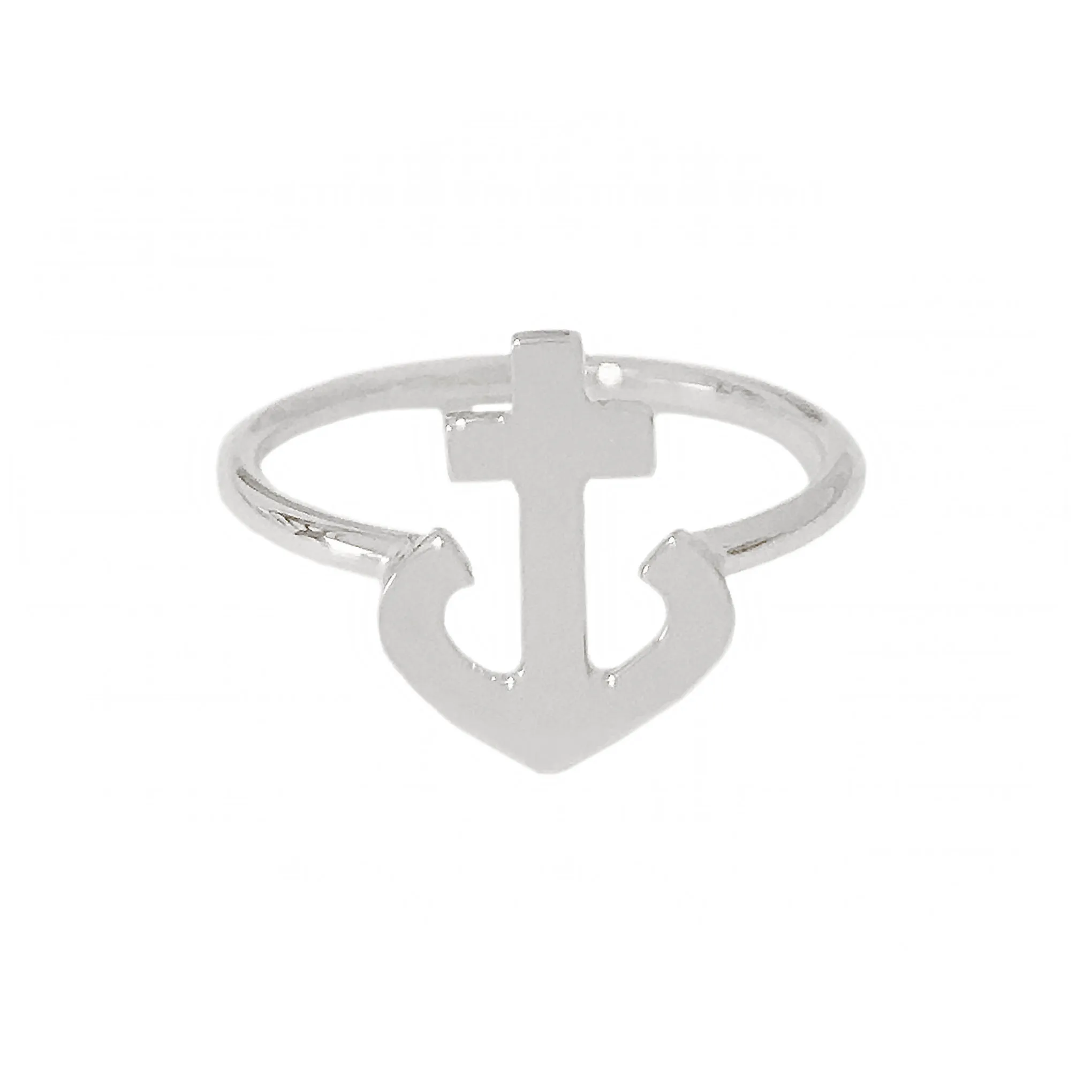 14K Gold Anchor Ring