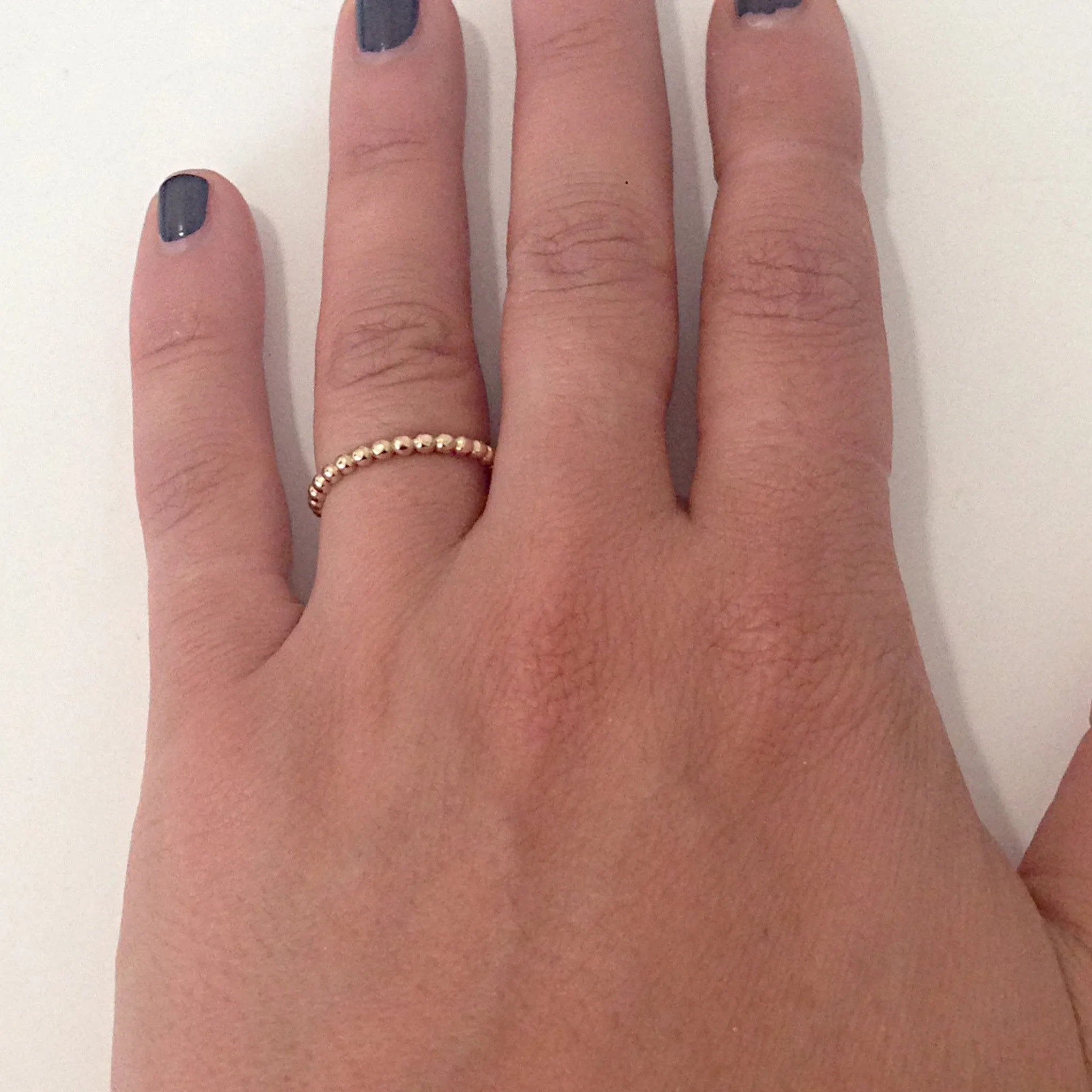 14K Gold Beaded Ball Band Eternity Ring