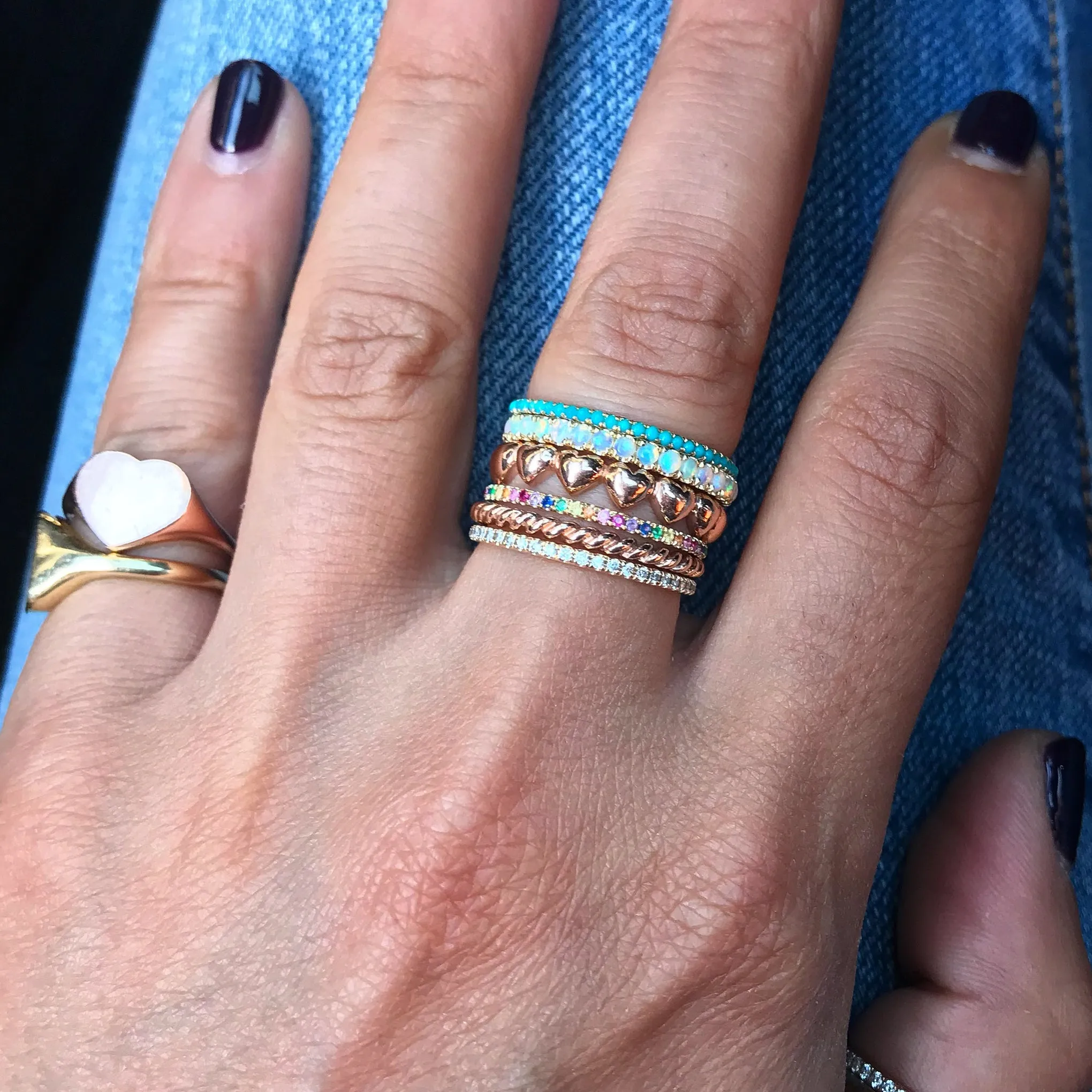 14K Gold Braided Rope Band Eternity Ring