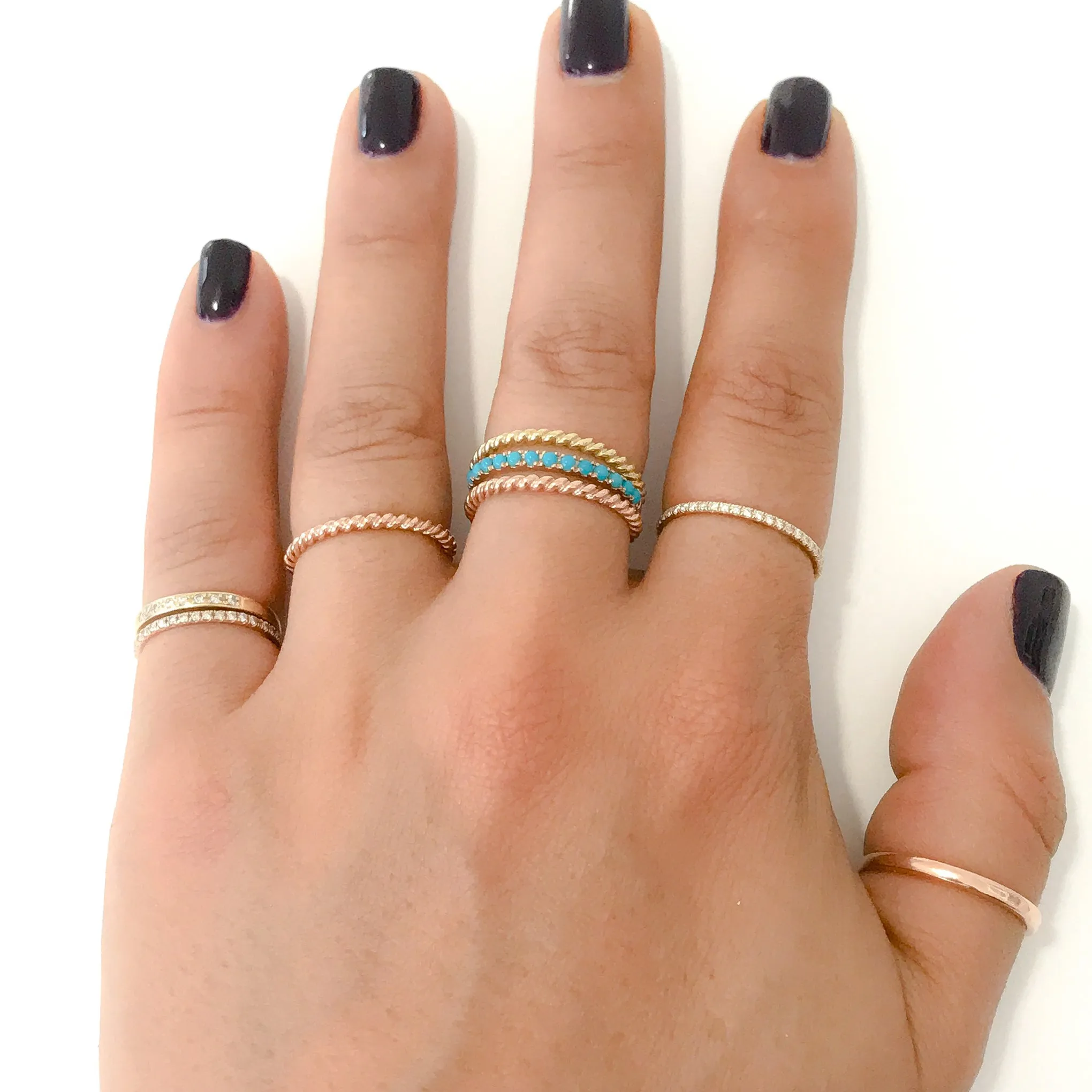 14K Gold Braided Rope Band Eternity Ring