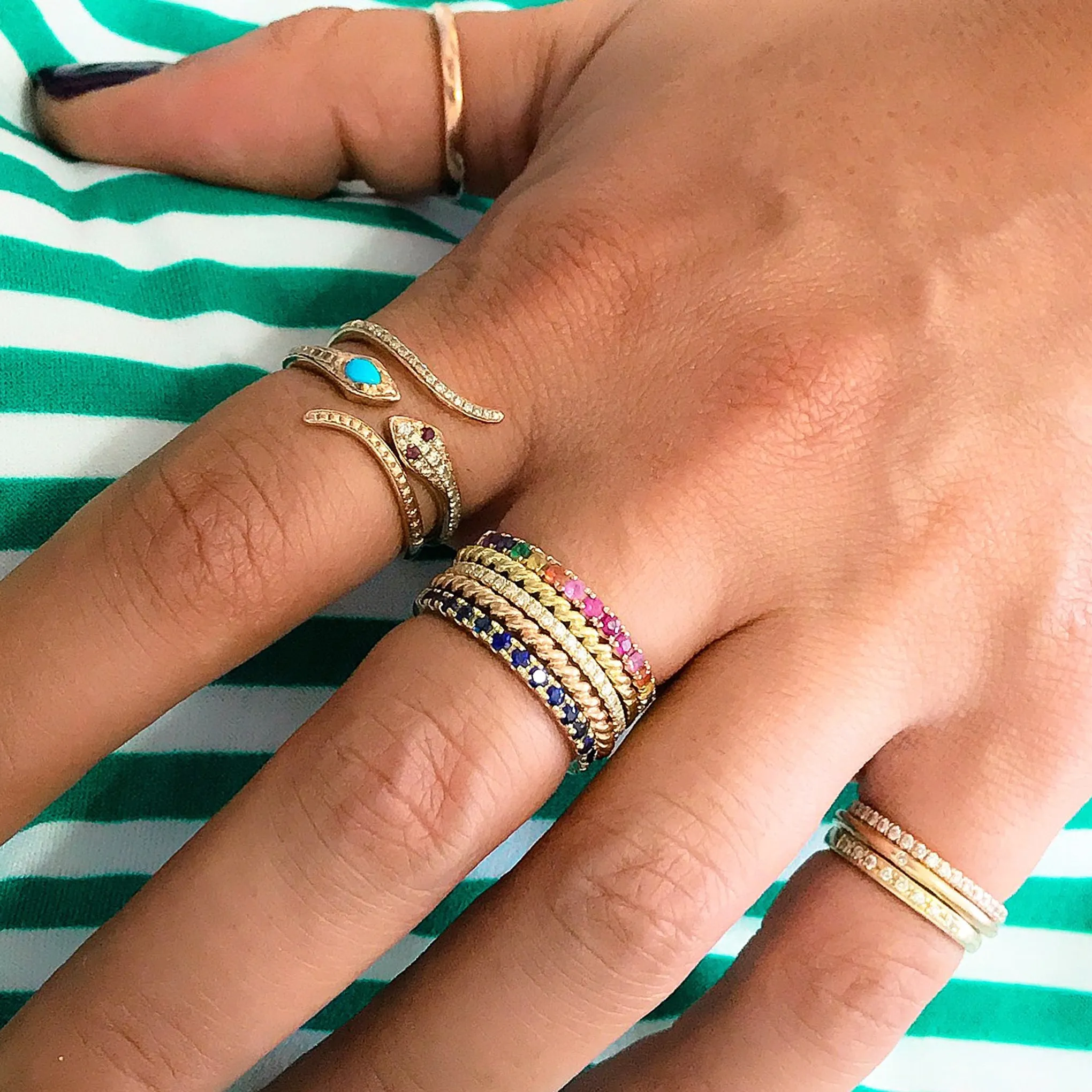 14K Gold Braided Rope Band Eternity Ring