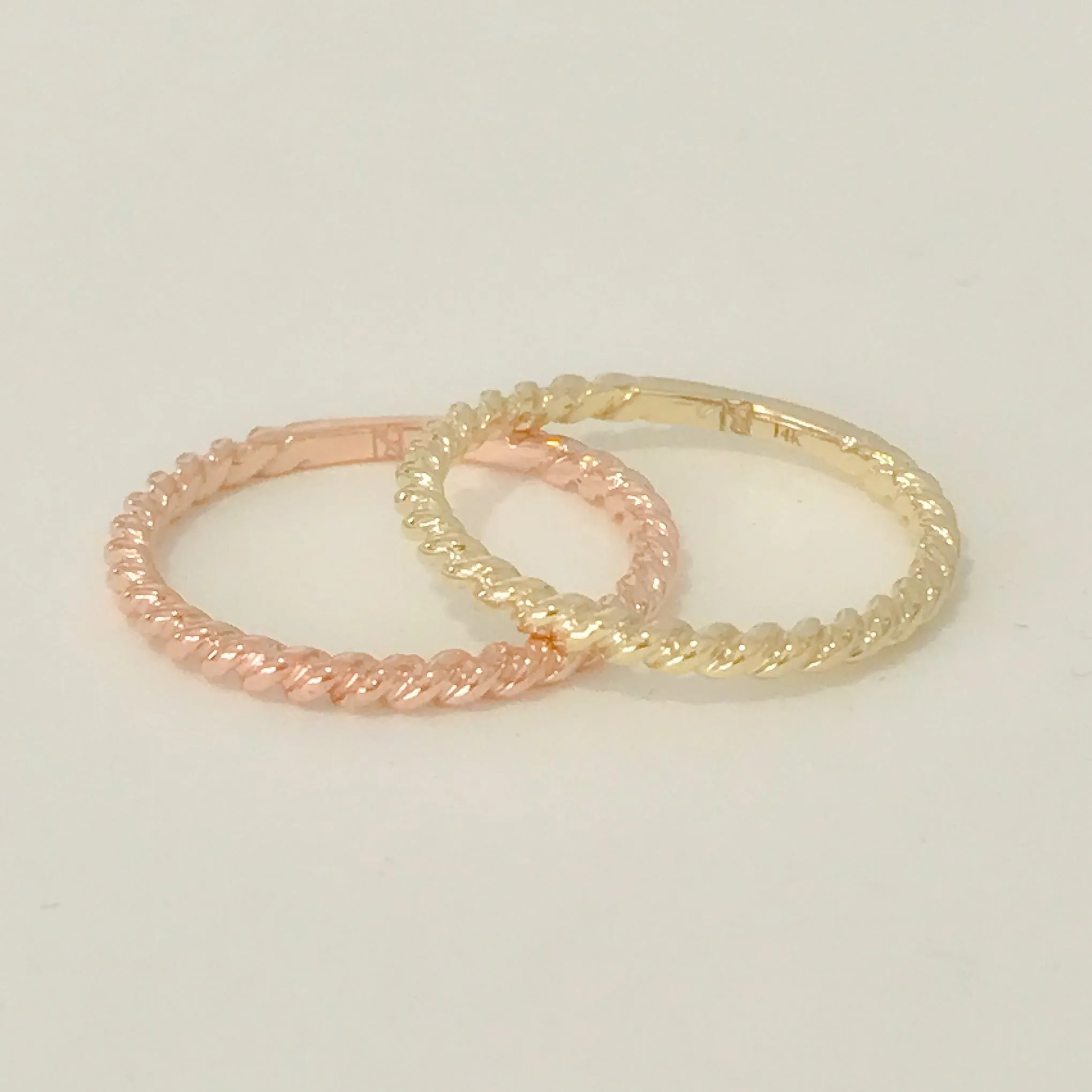 14K Gold Braided Rope Band Eternity Ring