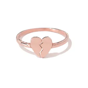 14K Gold Broken Heart Emoji Ring