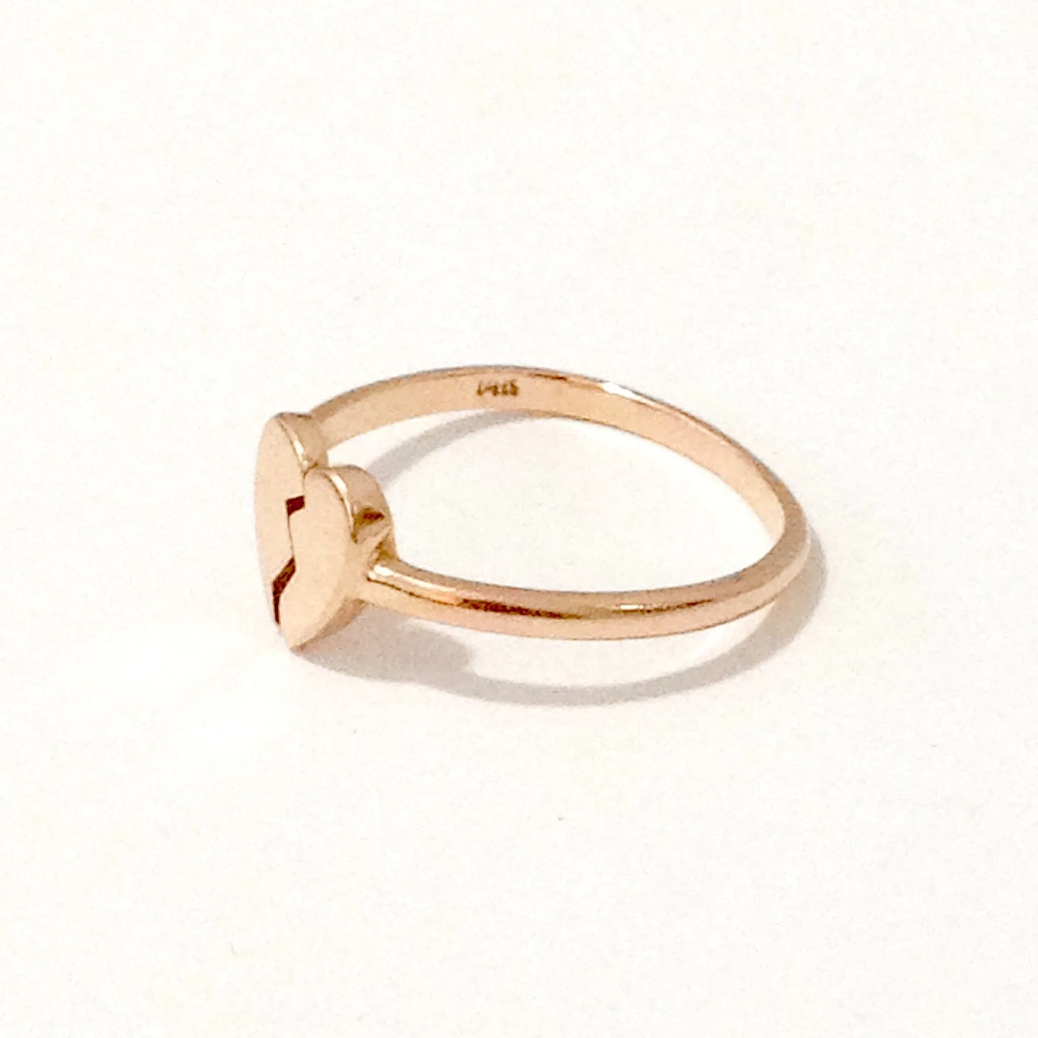 14K Gold Broken Heart Emoji Ring