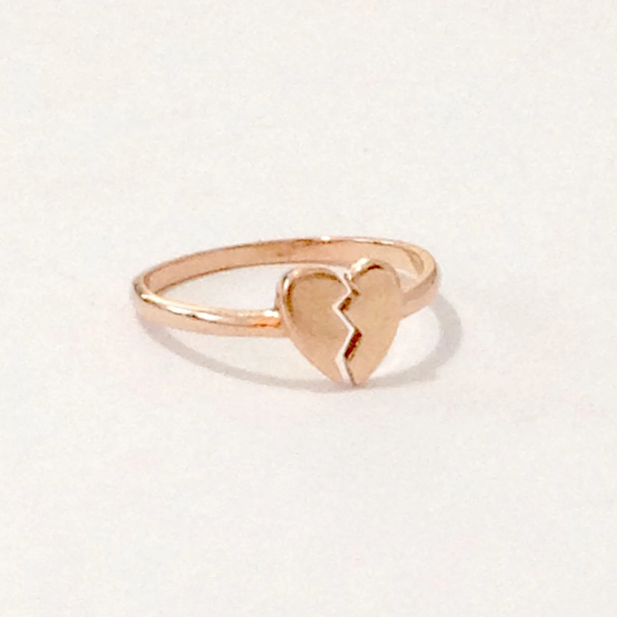 14K Gold Broken Heart Emoji Ring