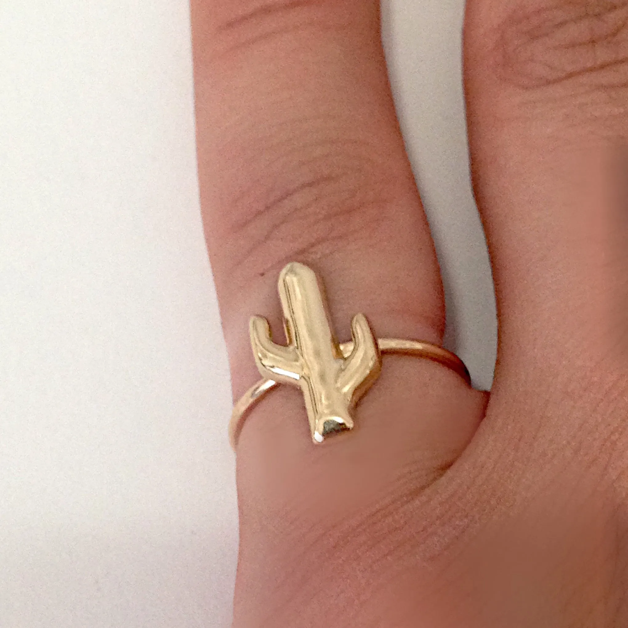 14K Gold Cactus Ring