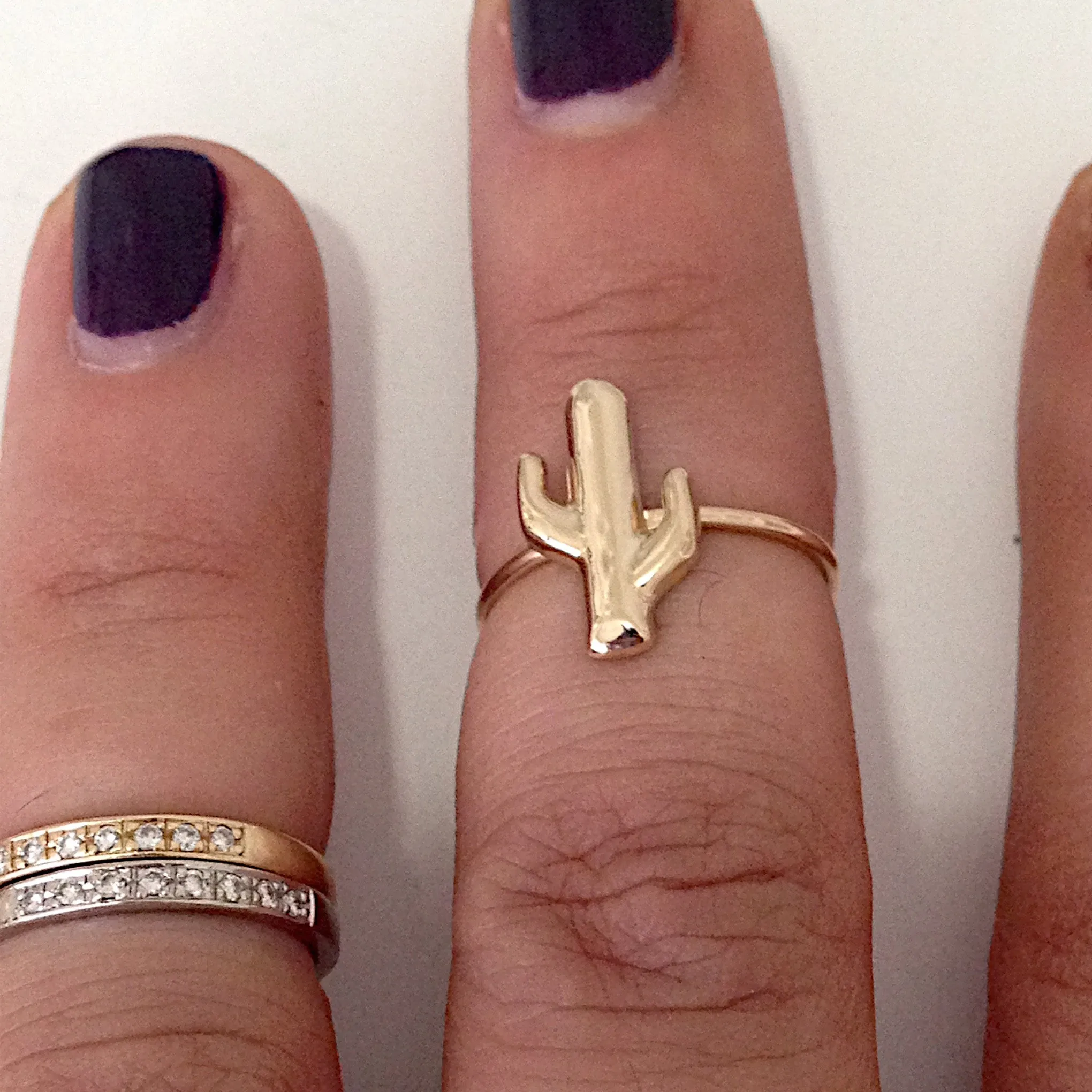 14K Gold Cactus Ring