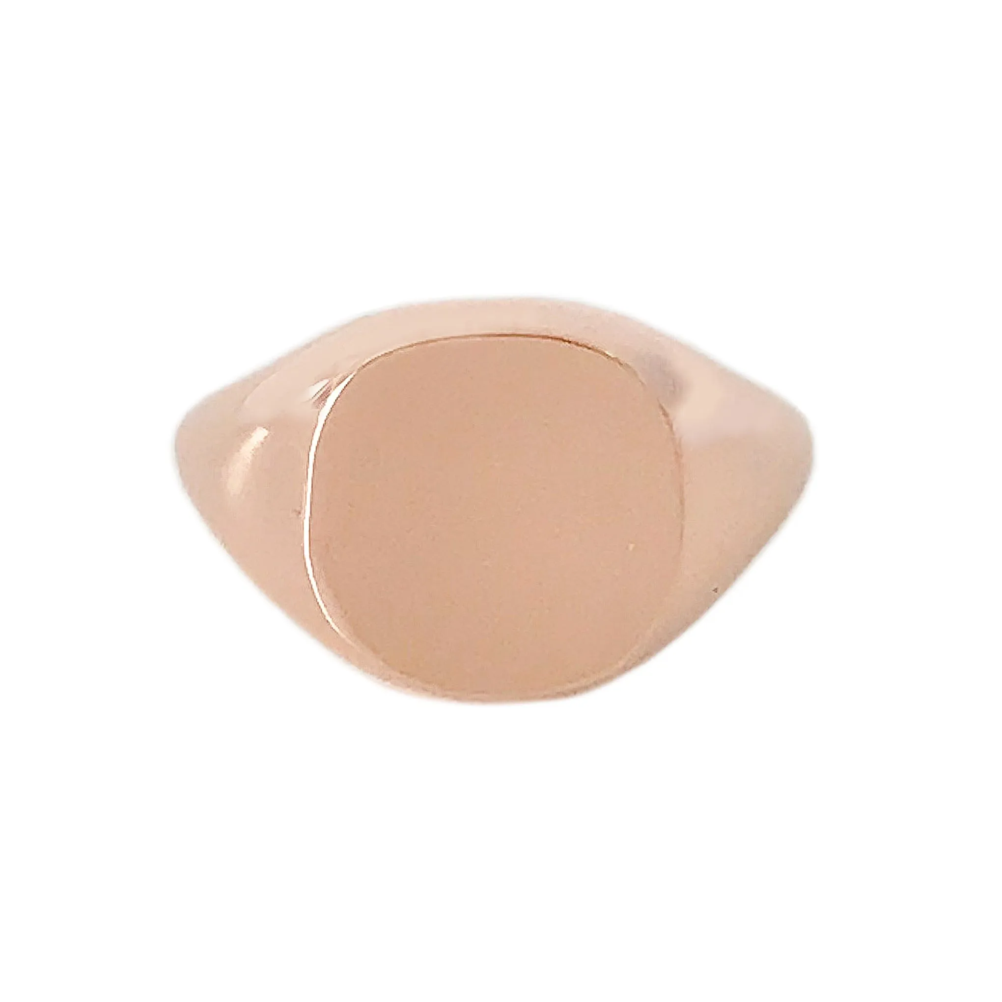 14K Gold Cushion Square Signet Ring
