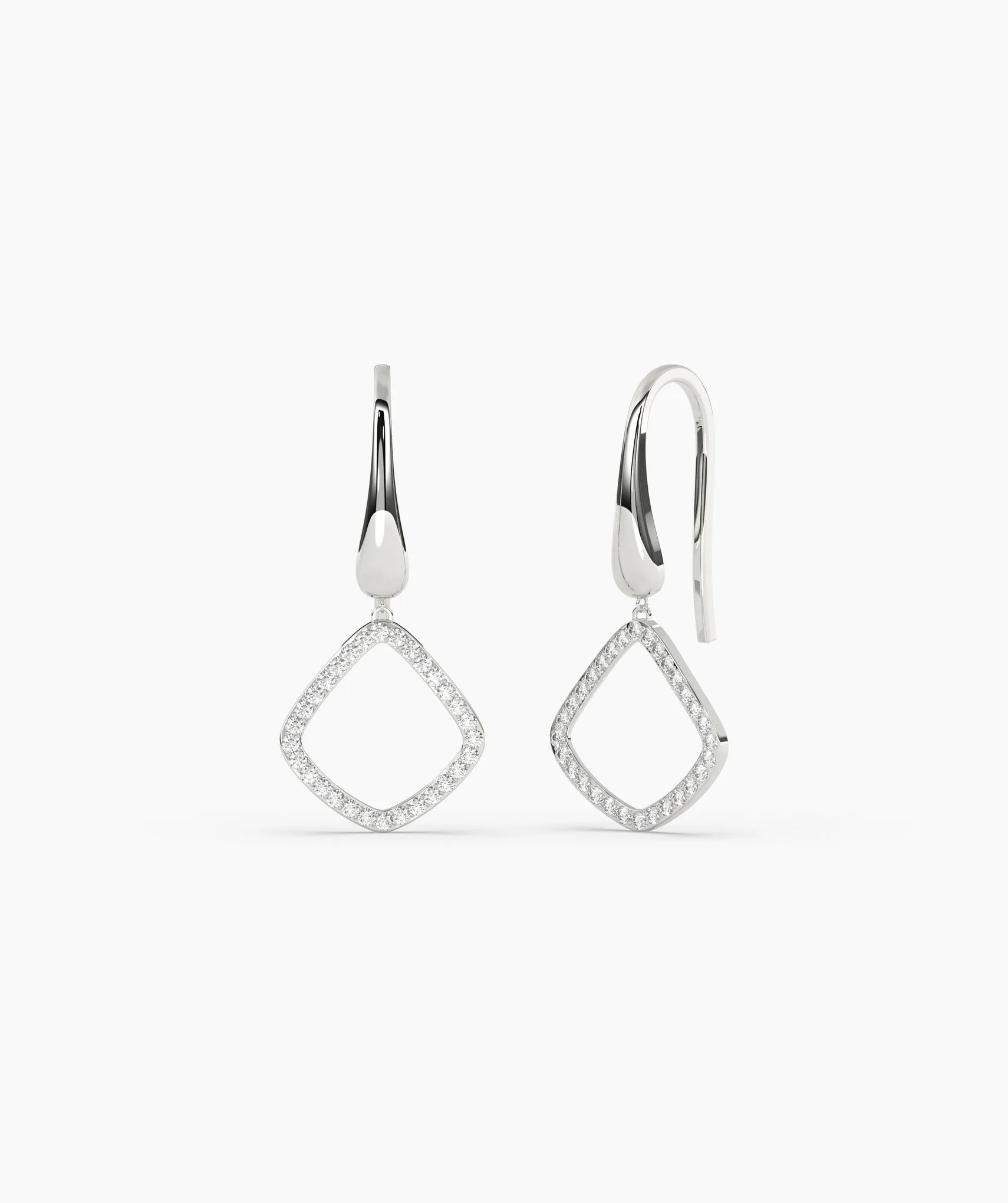 14K Gold Diamond Dangle Earrings
