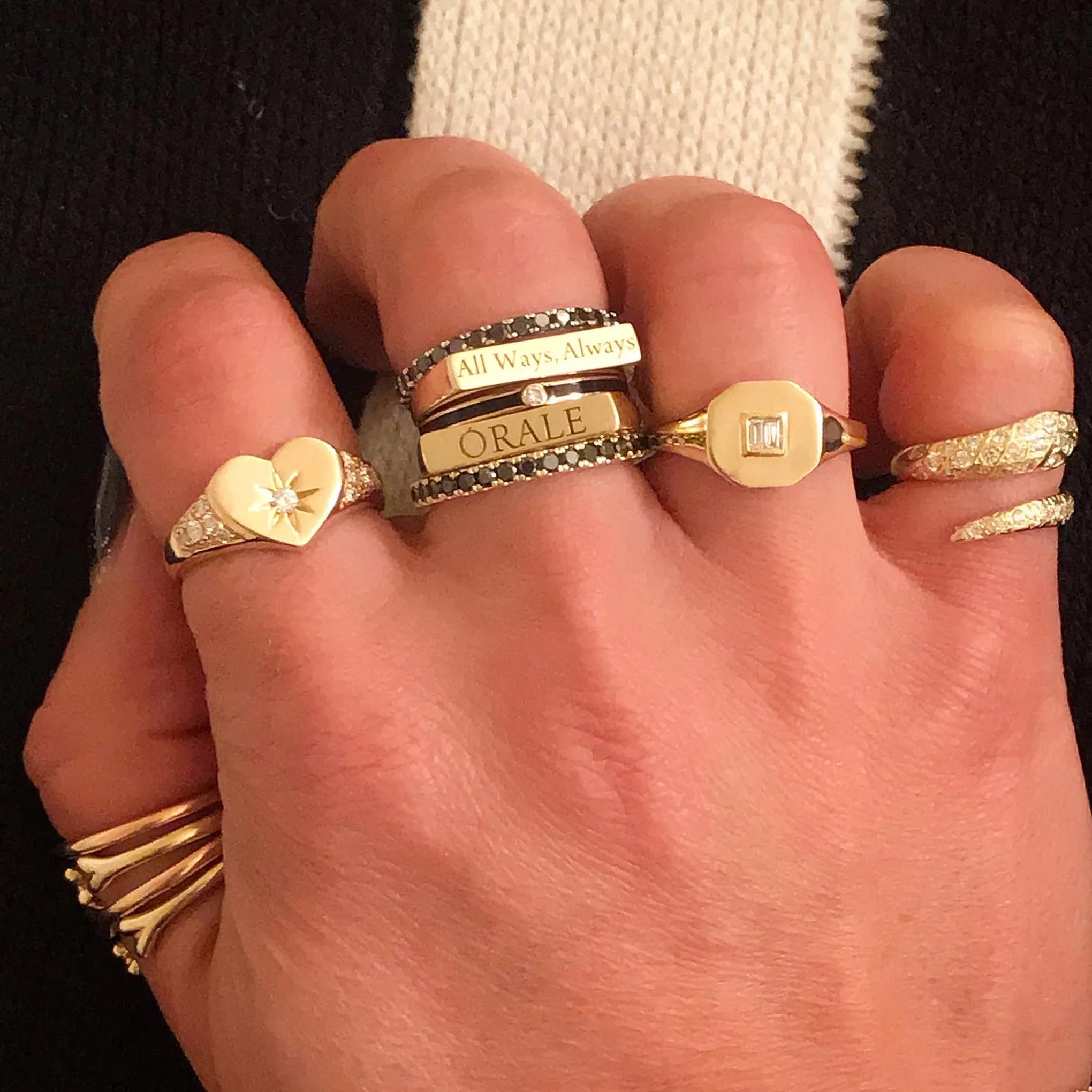 14K Gold Engravable Rectangle Signet Ring, Small Size