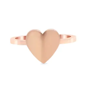 14K Gold Heart Cigar Band Ring, Small Size ~ Engraveable