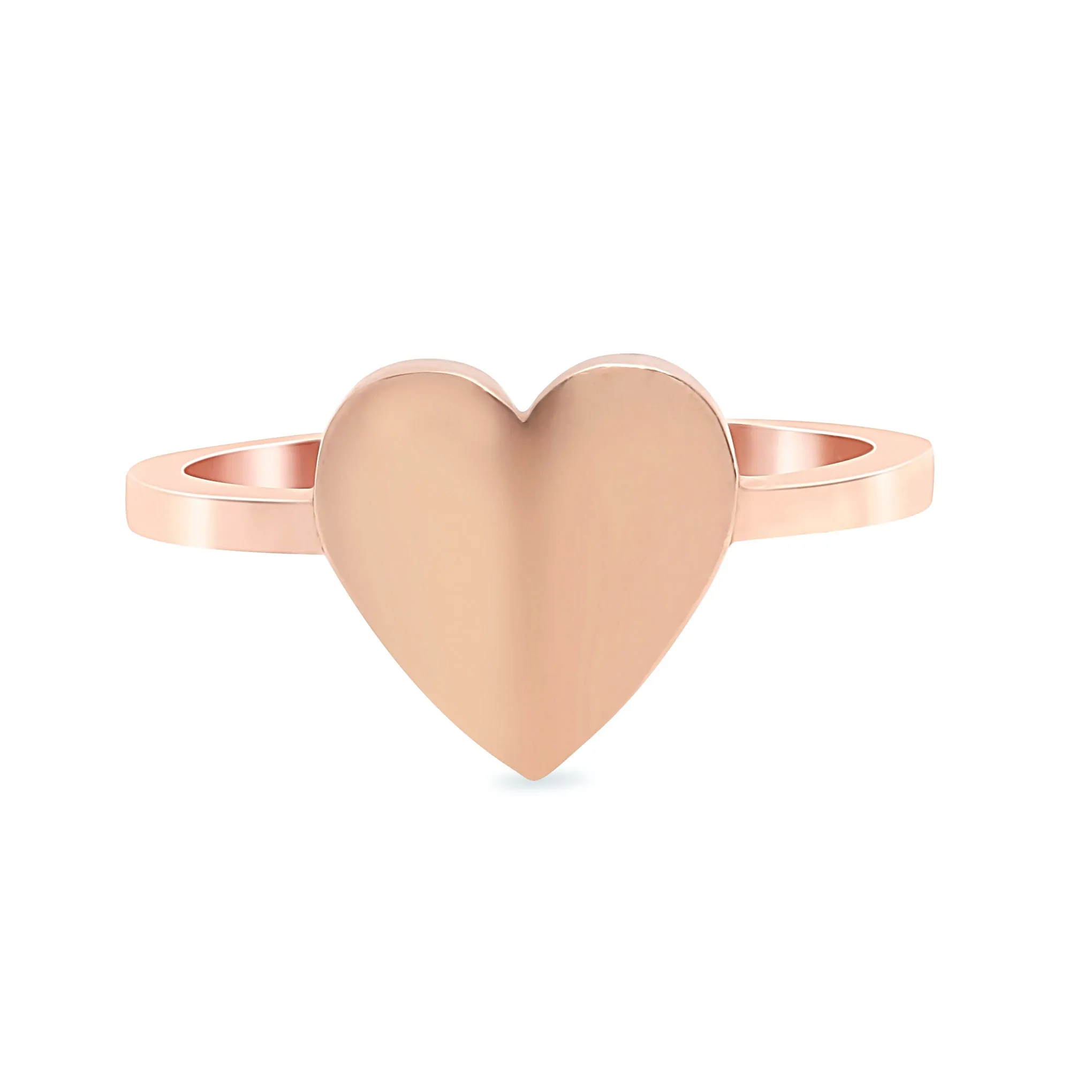 14K Gold Heart Cigar Band Ring, Small Size ~ Engraveable