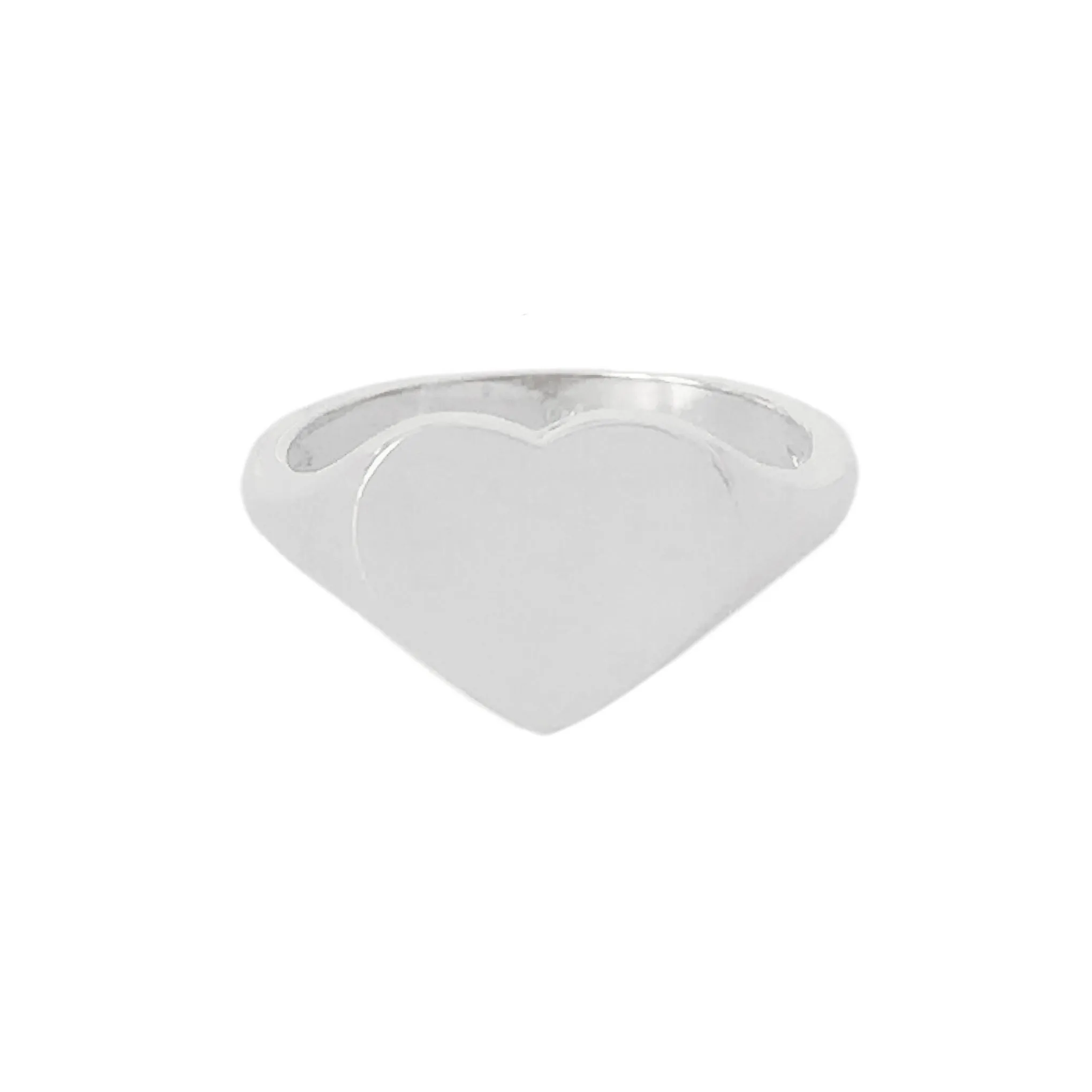 14K Gold Heart Signet Ring