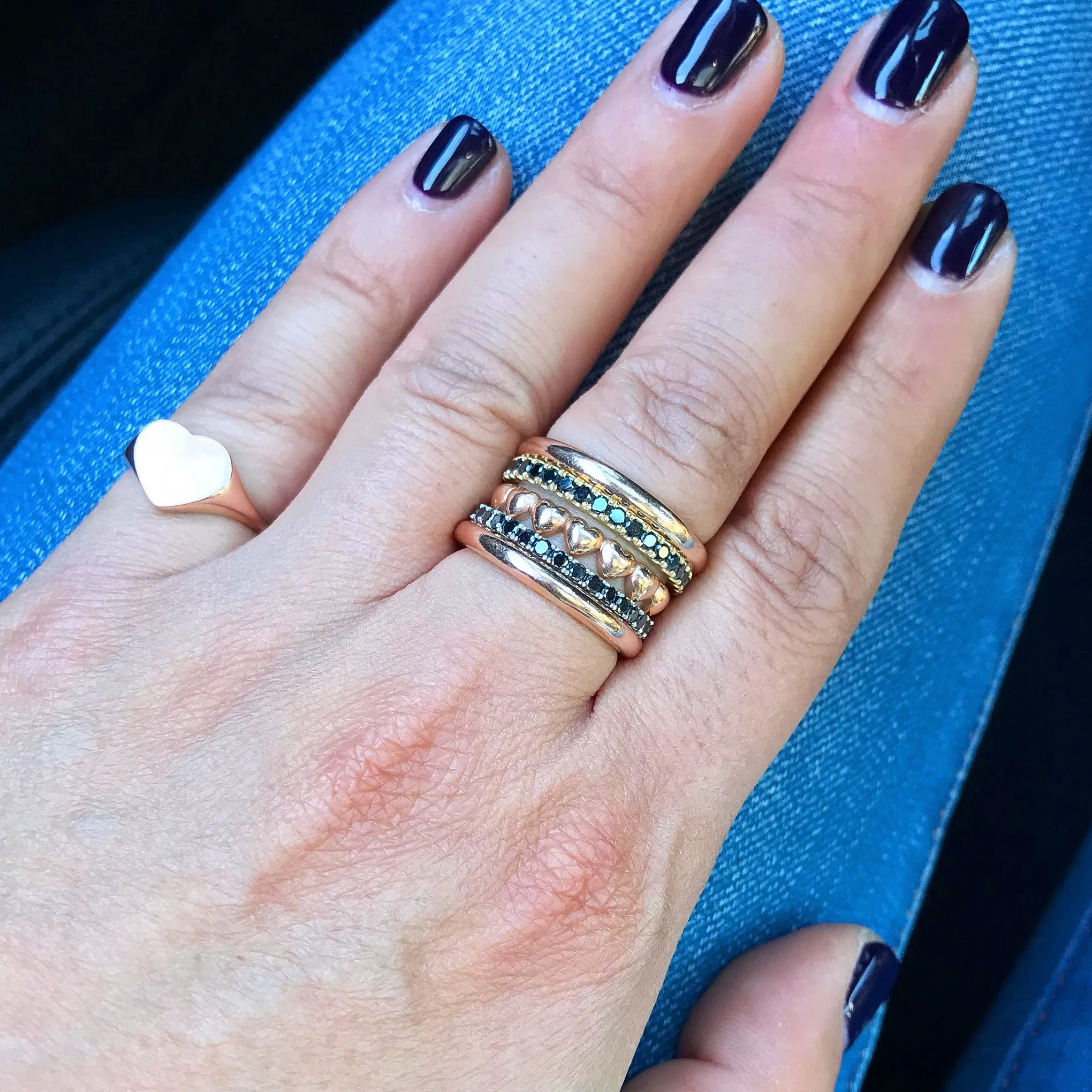 14K Gold Heart Signet Ring