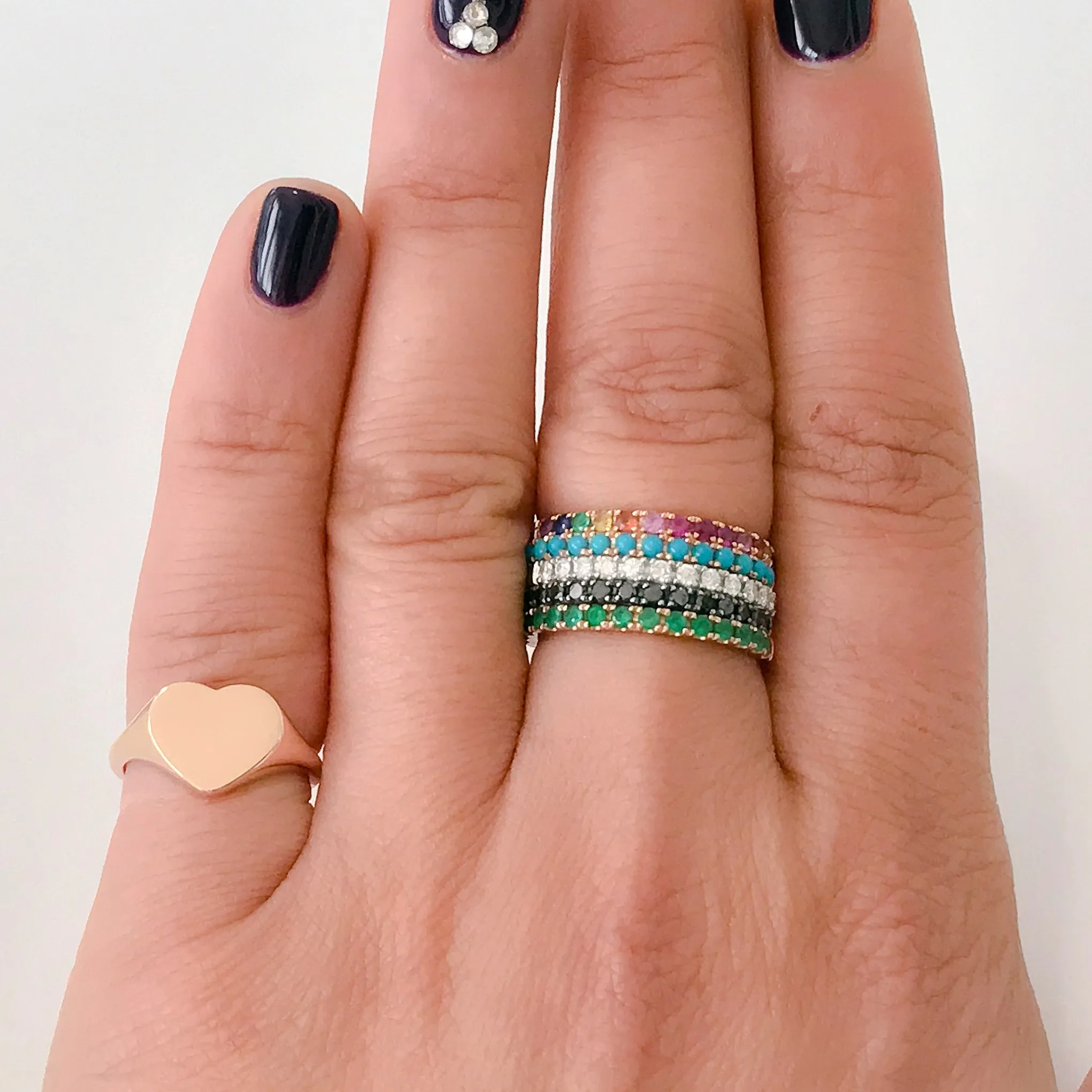 14K Gold Heart Signet Ring