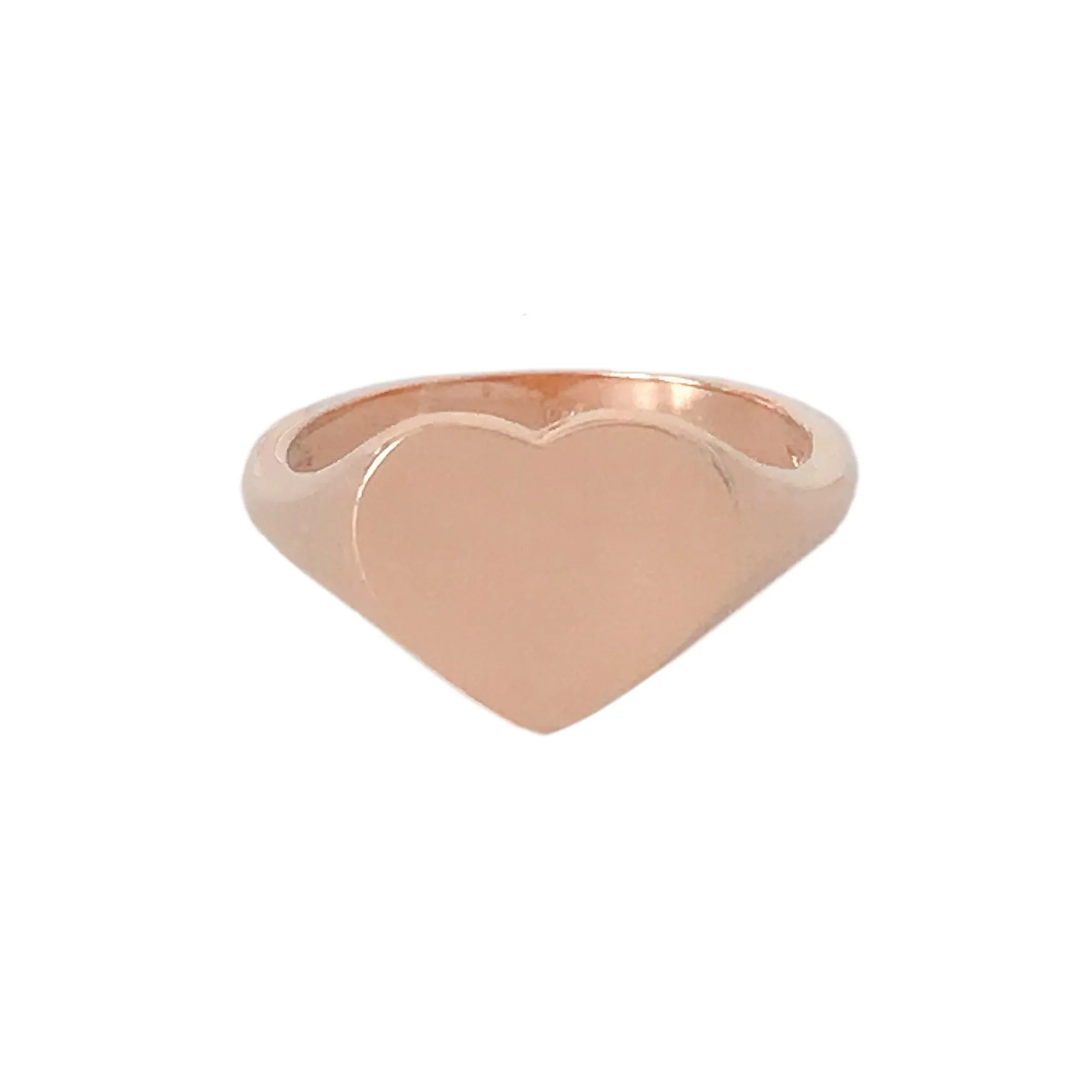 14K Gold Heart Signet Ring