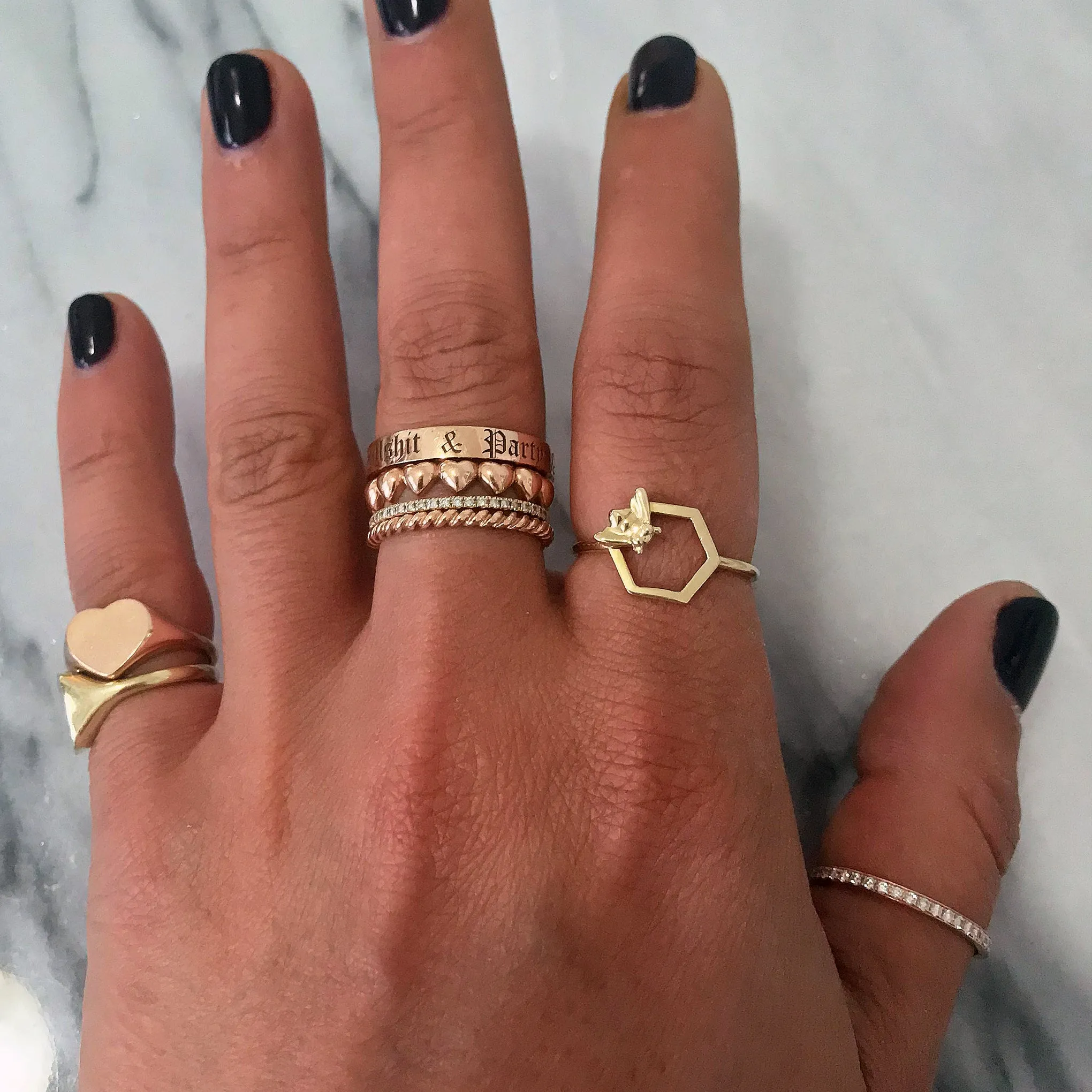 14K Gold Honeybee Ring
