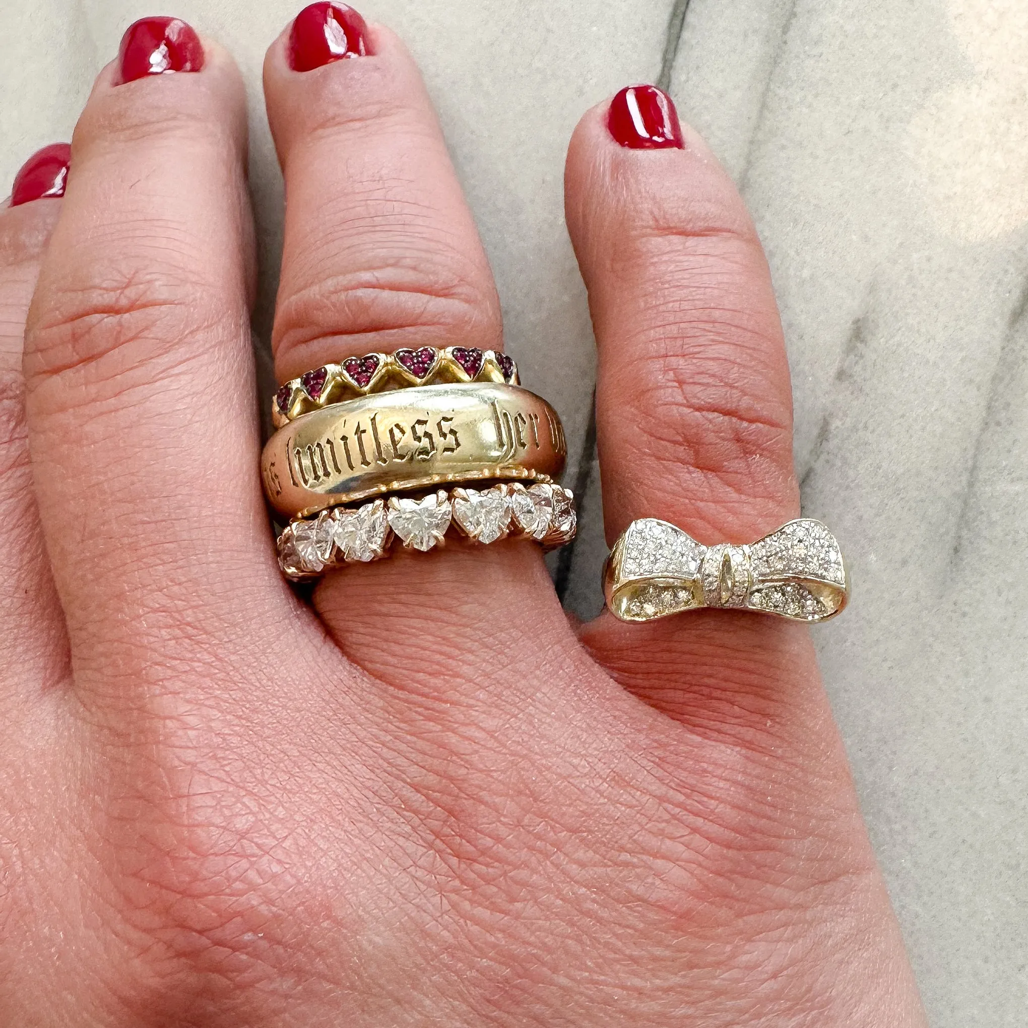 14K Gold Jumbo Round Donut Eternity Band Ring (Engravable)