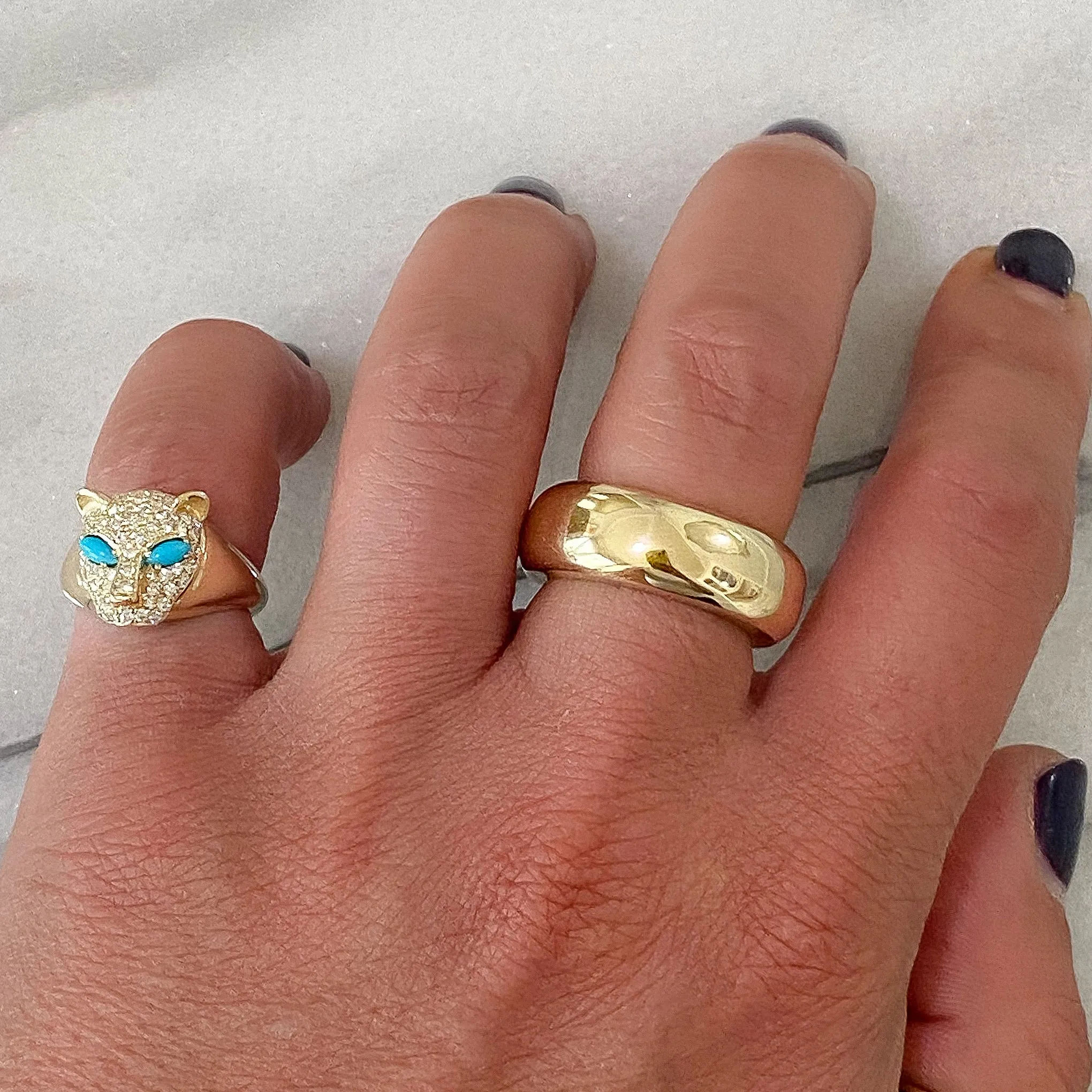 14K Gold Jumbo Round Donut Eternity Band Ring (Engravable)