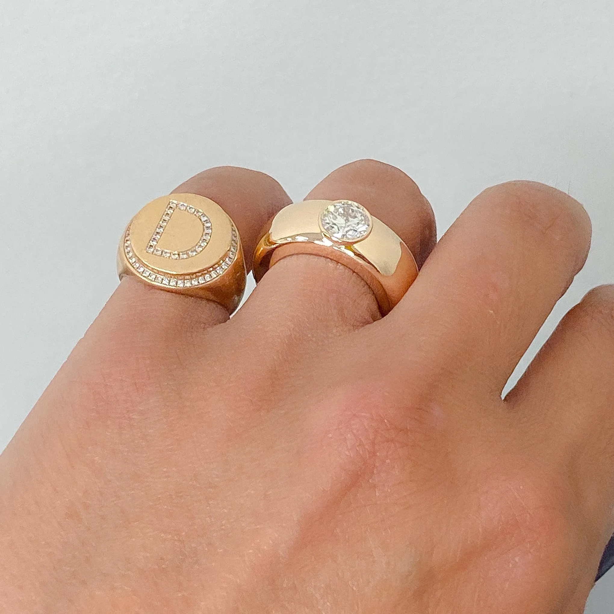14K Gold Jumbo Round Donut Eternity Band Ring (Engravable)