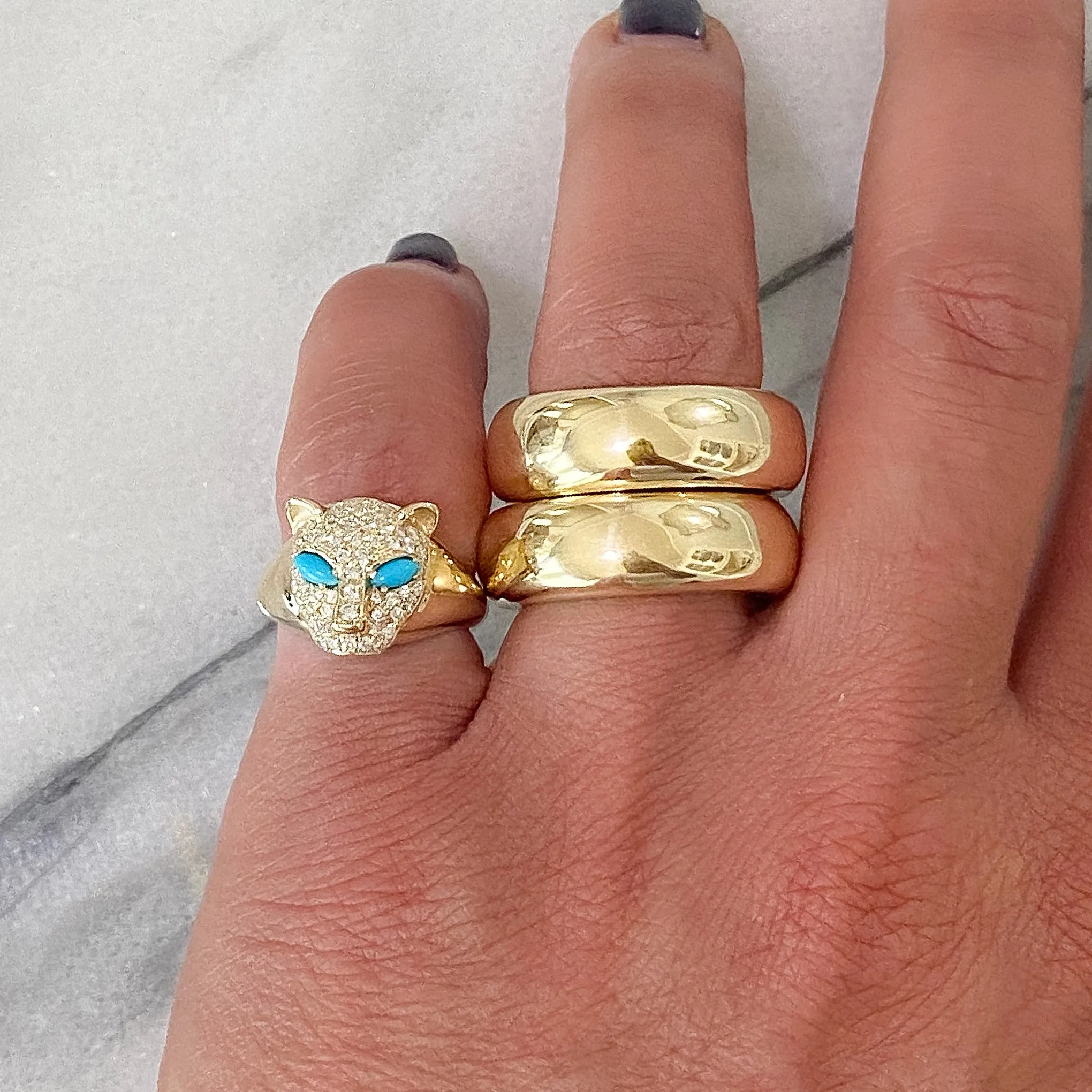 14K Gold Jumbo Round Donut Eternity Band Ring (Engravable)