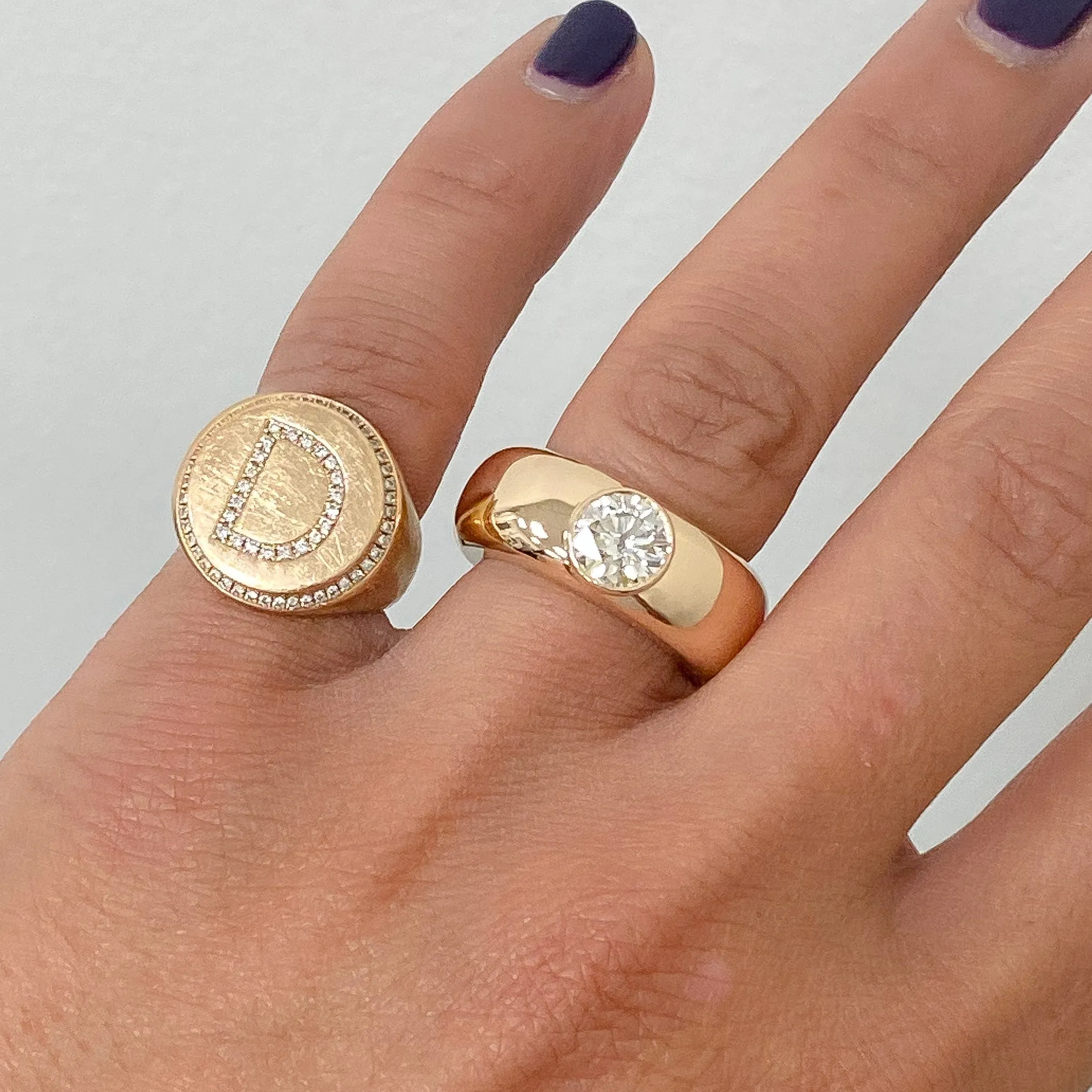 14K Gold Jumbo Round Donut Eternity Band Ring (Engravable)