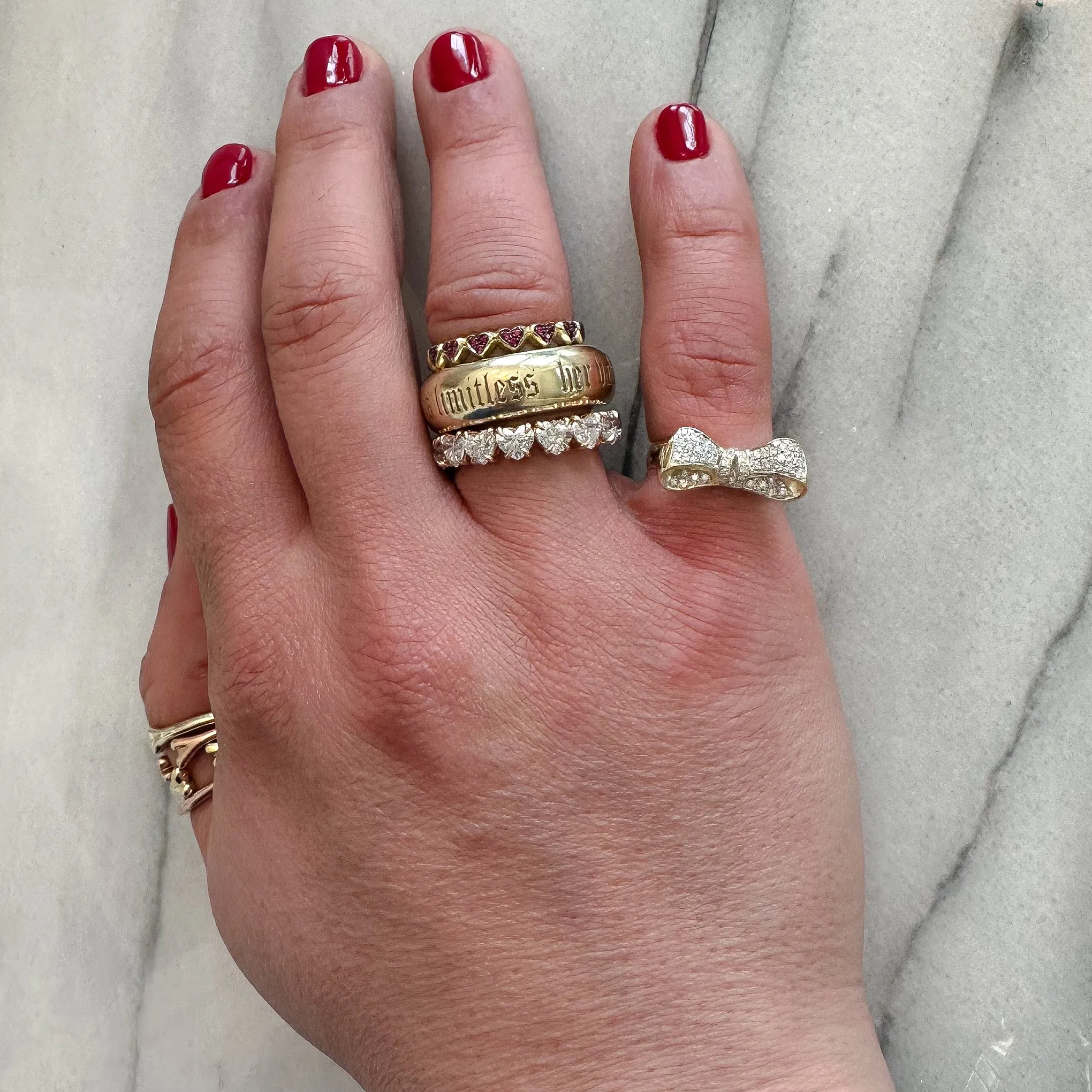 14K Gold Jumbo Round Donut Eternity Band Ring (Engravable)
