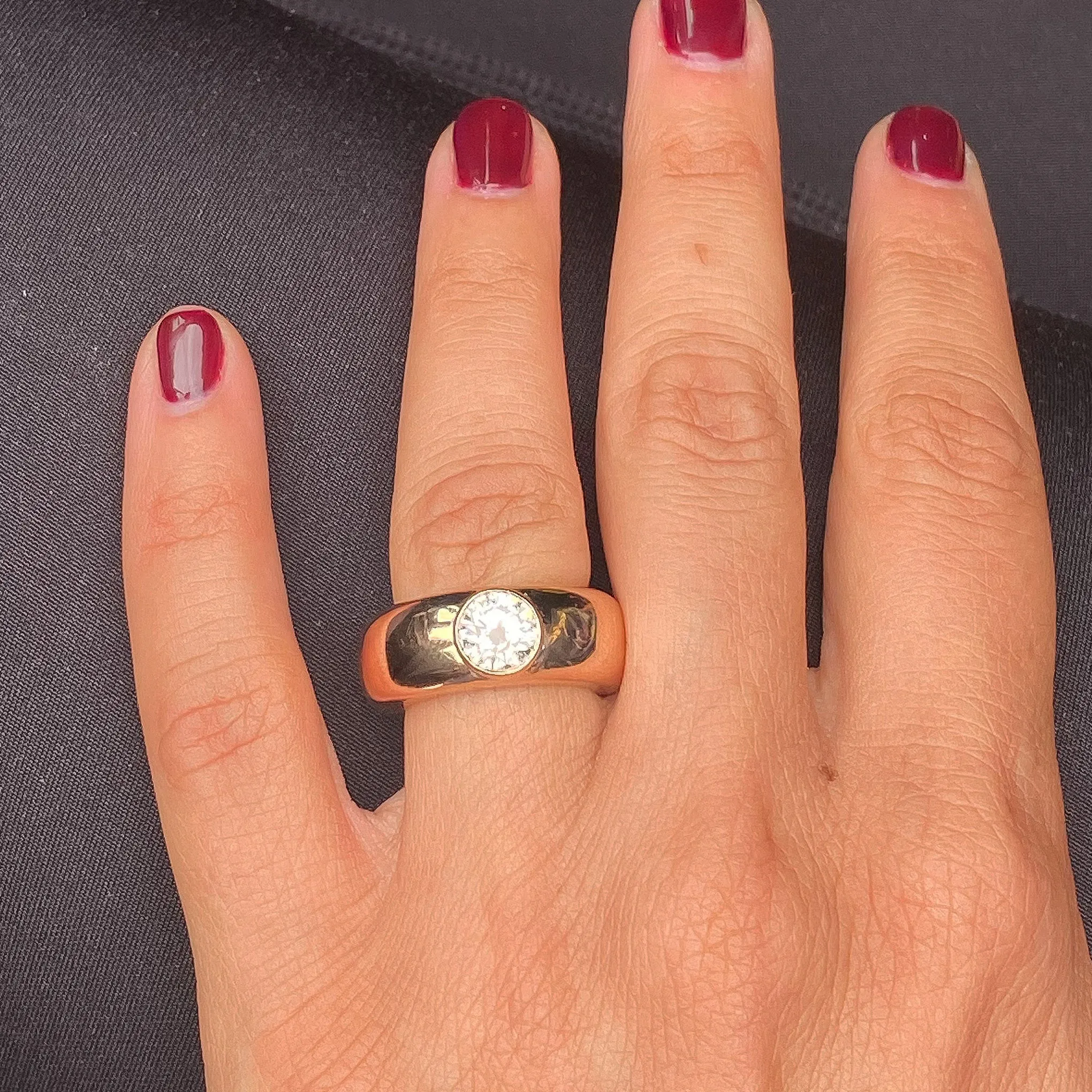 14K Gold Jumbo Round Donut Eternity Band Ring (Engravable)
