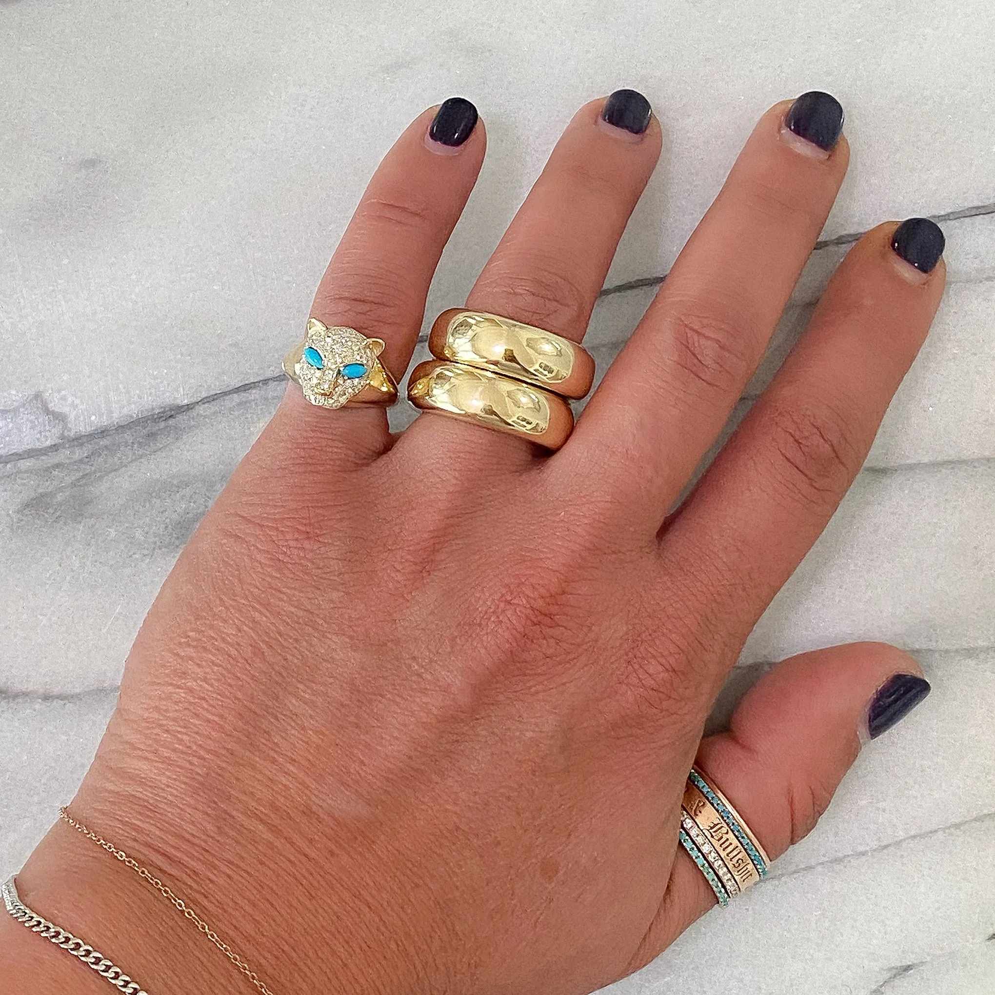 14K Gold Jumbo Round Donut Eternity Band Ring (Engravable)