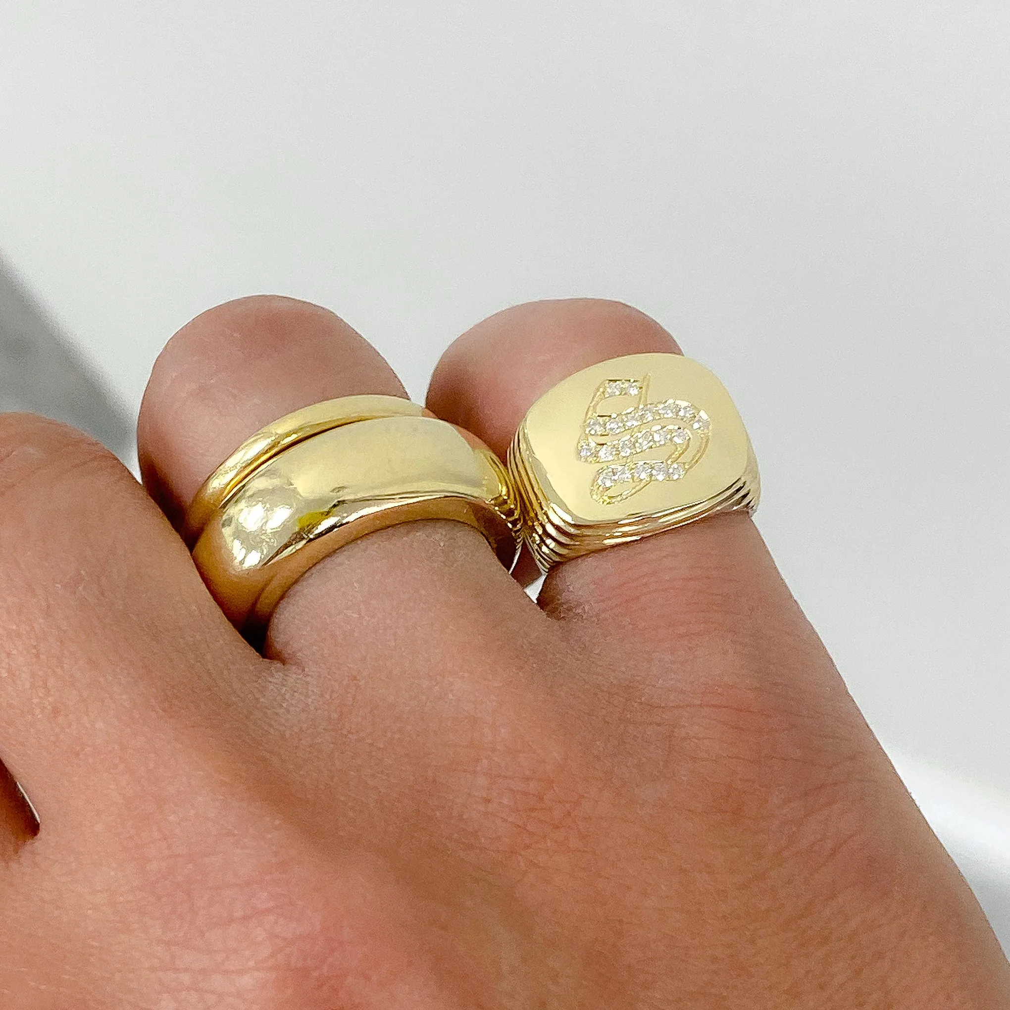14K Gold Jumbo Round Donut Eternity Band Ring (Engravable)