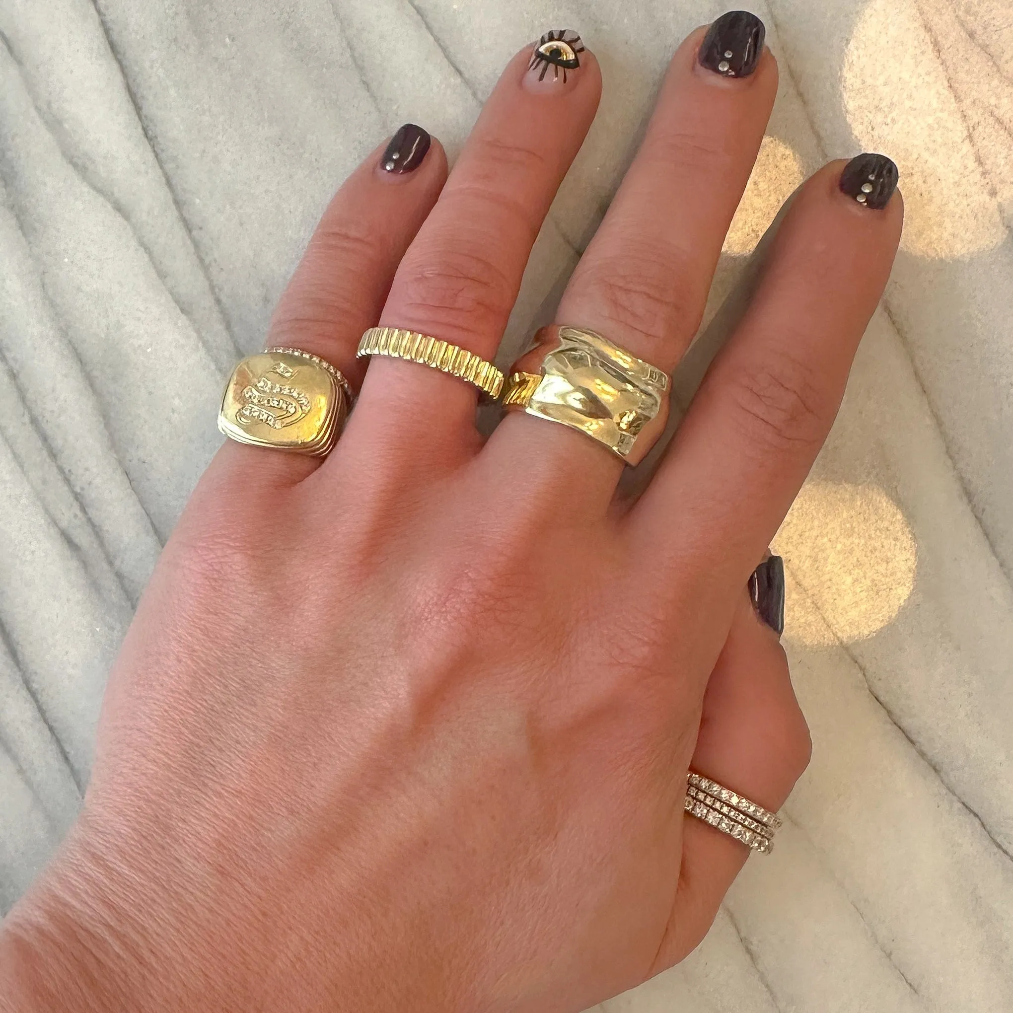 14K Gold Liquid Gold Band Ring