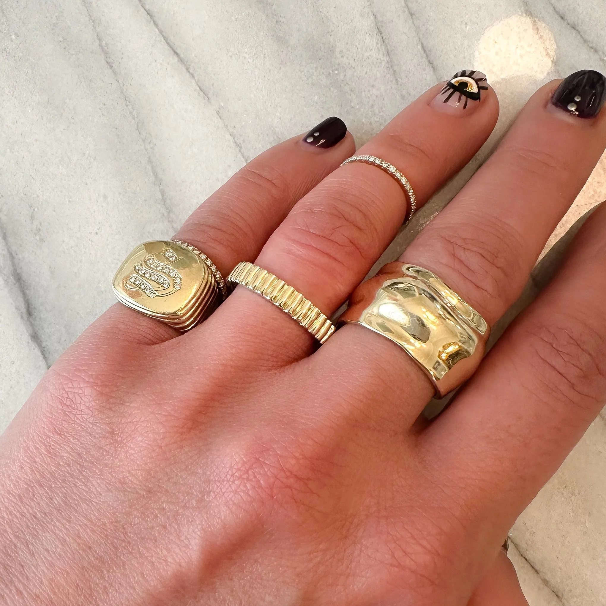 14K Gold Liquid Gold Band Ring