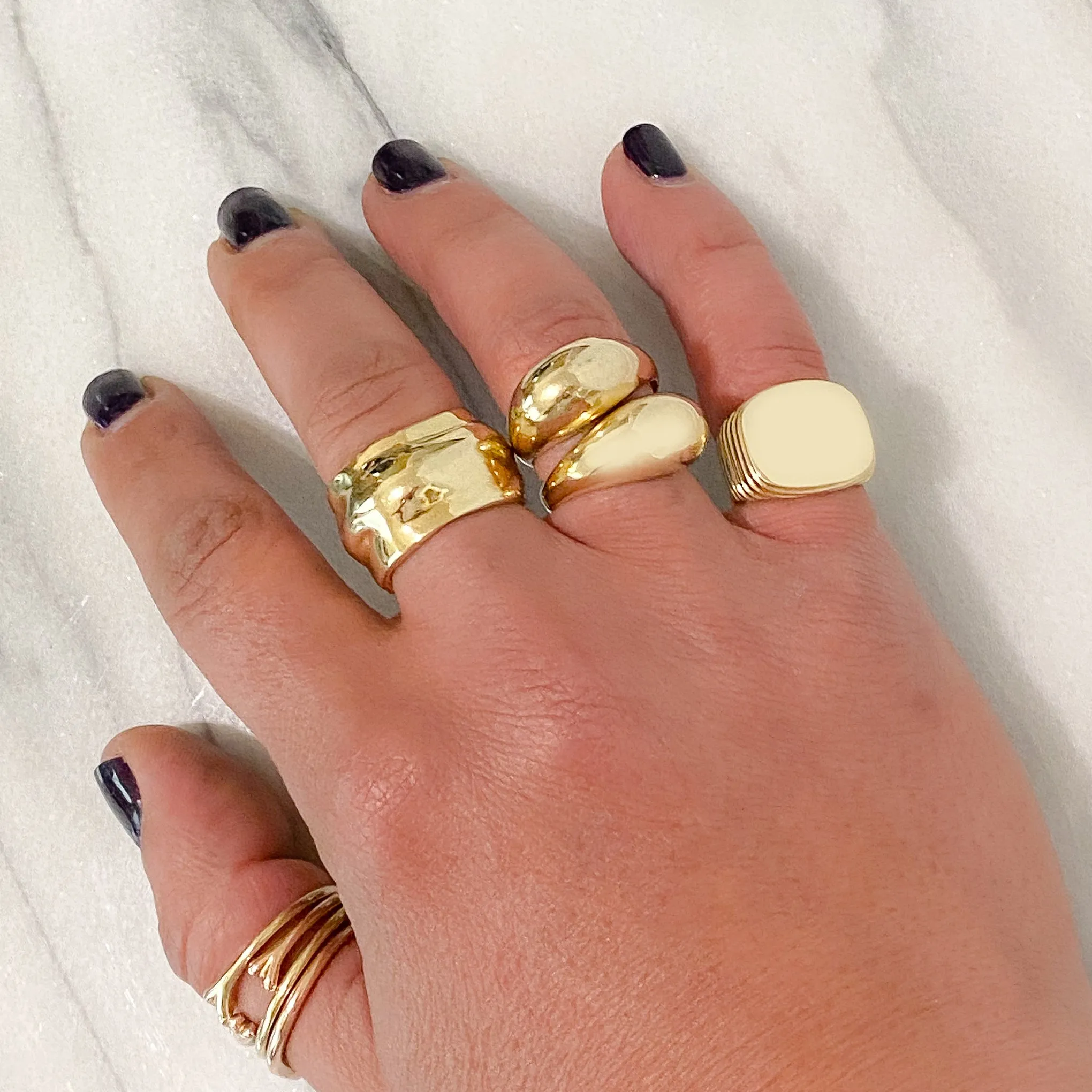 14K Gold Liquid Gold Band Ring