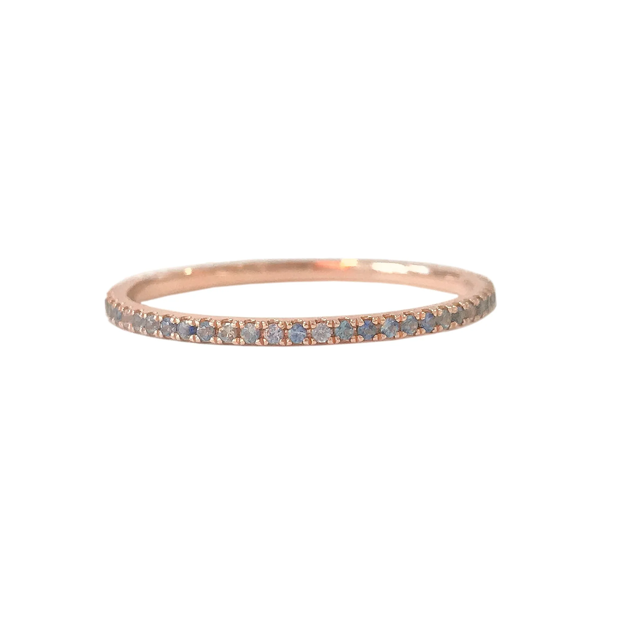 14K Gold Micro Pavé Denim Blue Sapphire Full Eternity Band