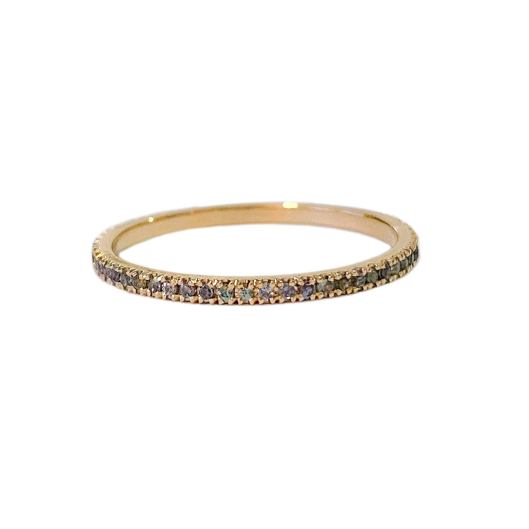 14K Gold Micro Pavé Mystic Color Changing Sapphire Full Eternity Band