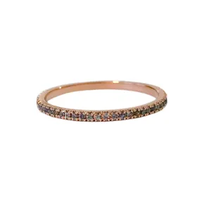 14K Gold Micro Pavé Mystic Color Changing Sapphire Full Eternity Band