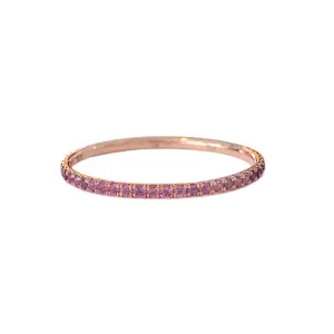 14K Gold Micro Pavé Purple Sapphire Gemstone Full Eternity Band