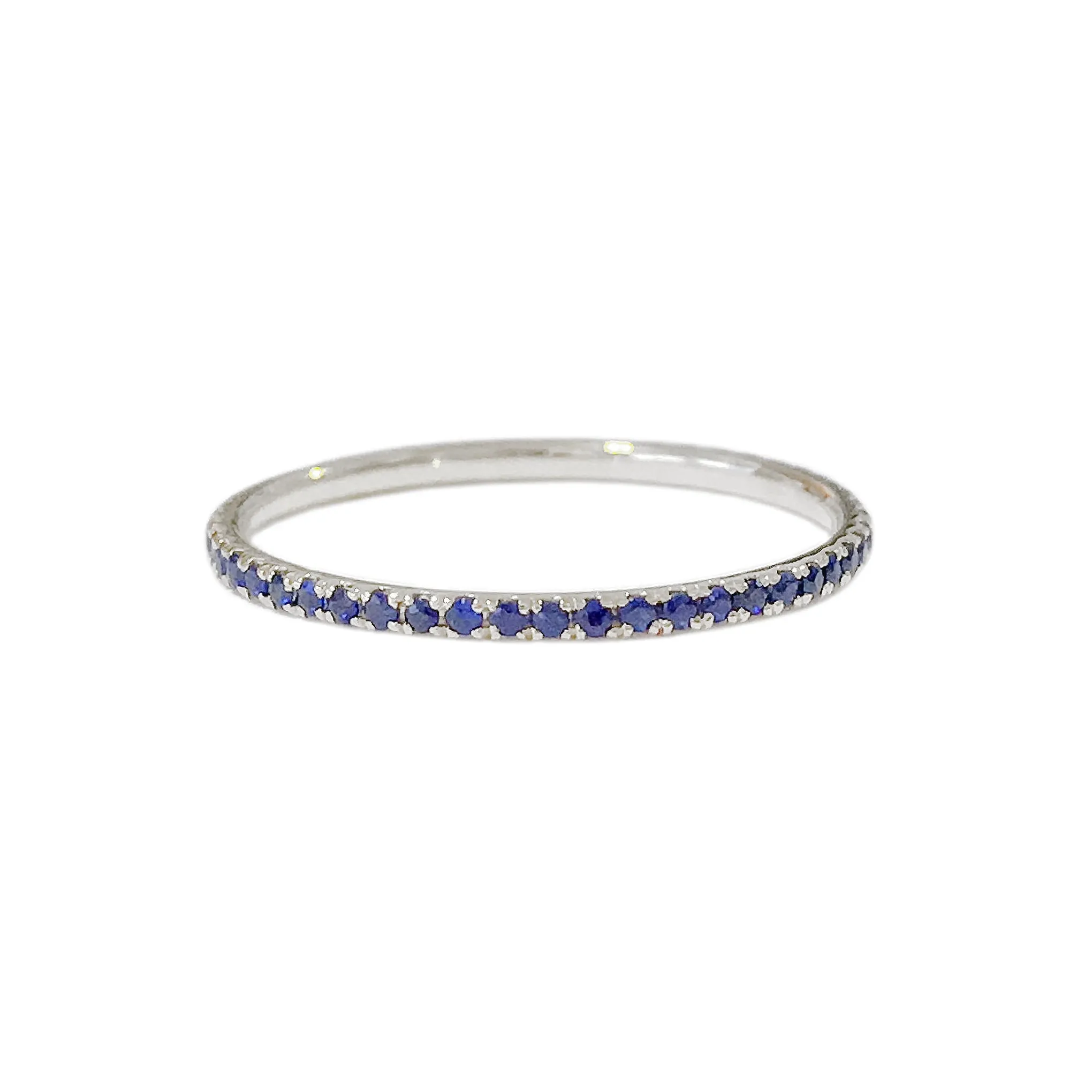 14K Gold Micro Pavé Sapphire Gemstone Full Eternity Band