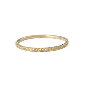 14K Gold Micro Pavé Yellow Sapphire Gemstone Full Eternity Band