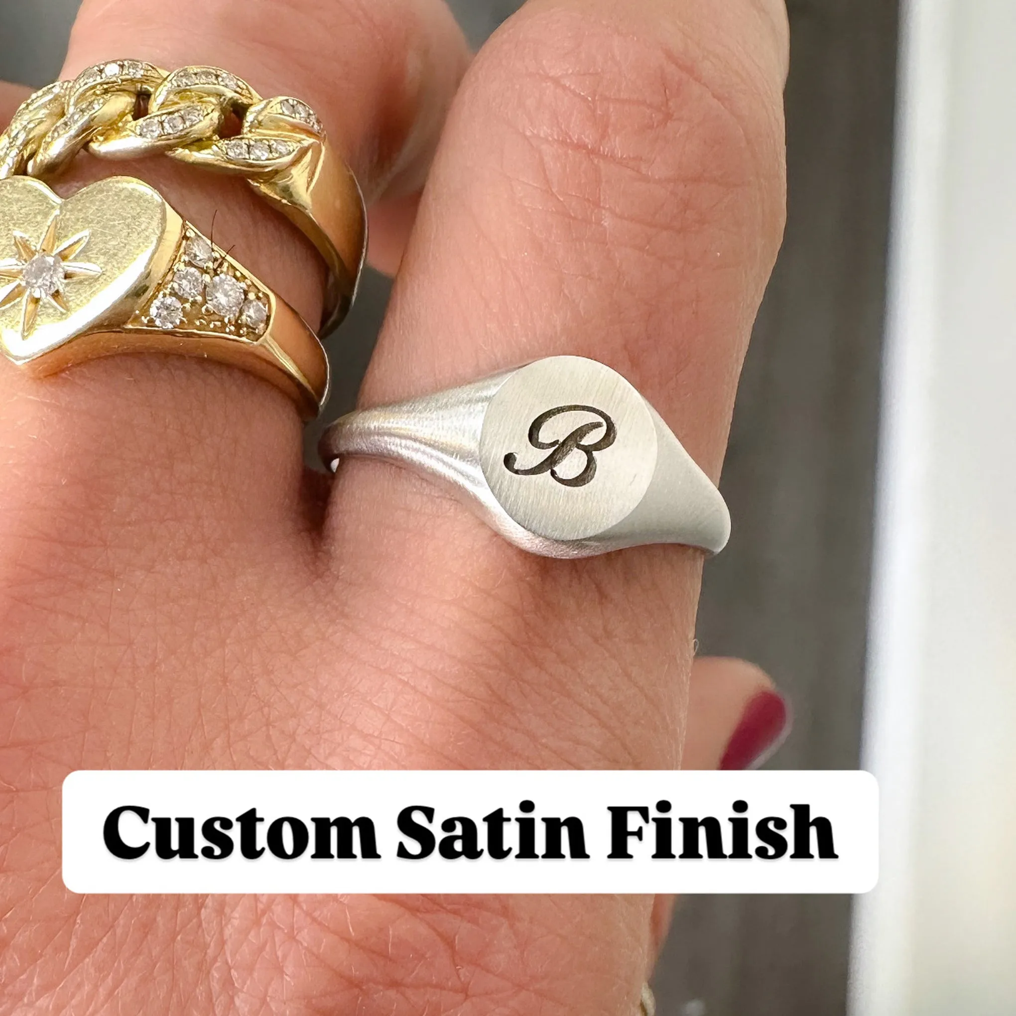 14K Gold Oval Signet Ring ~ Small Size