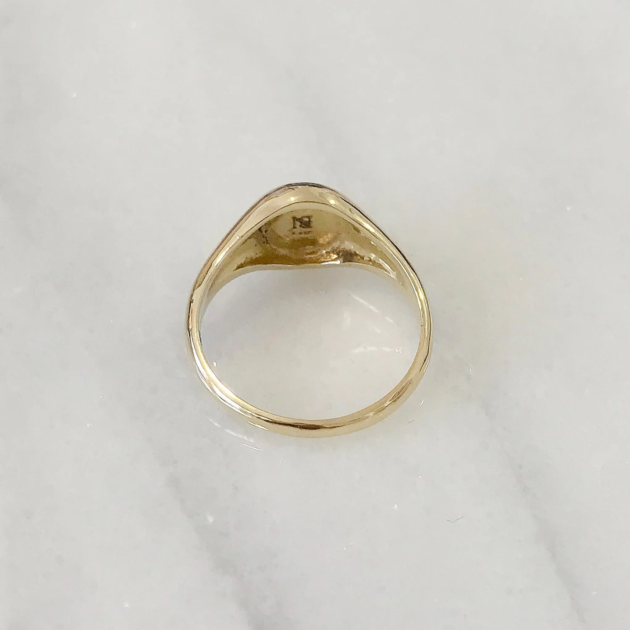 14K Gold Oval Signet Ring ~ Small Size