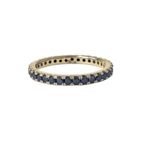 14K Gold Pavé Black Diamond Full Eternity Band