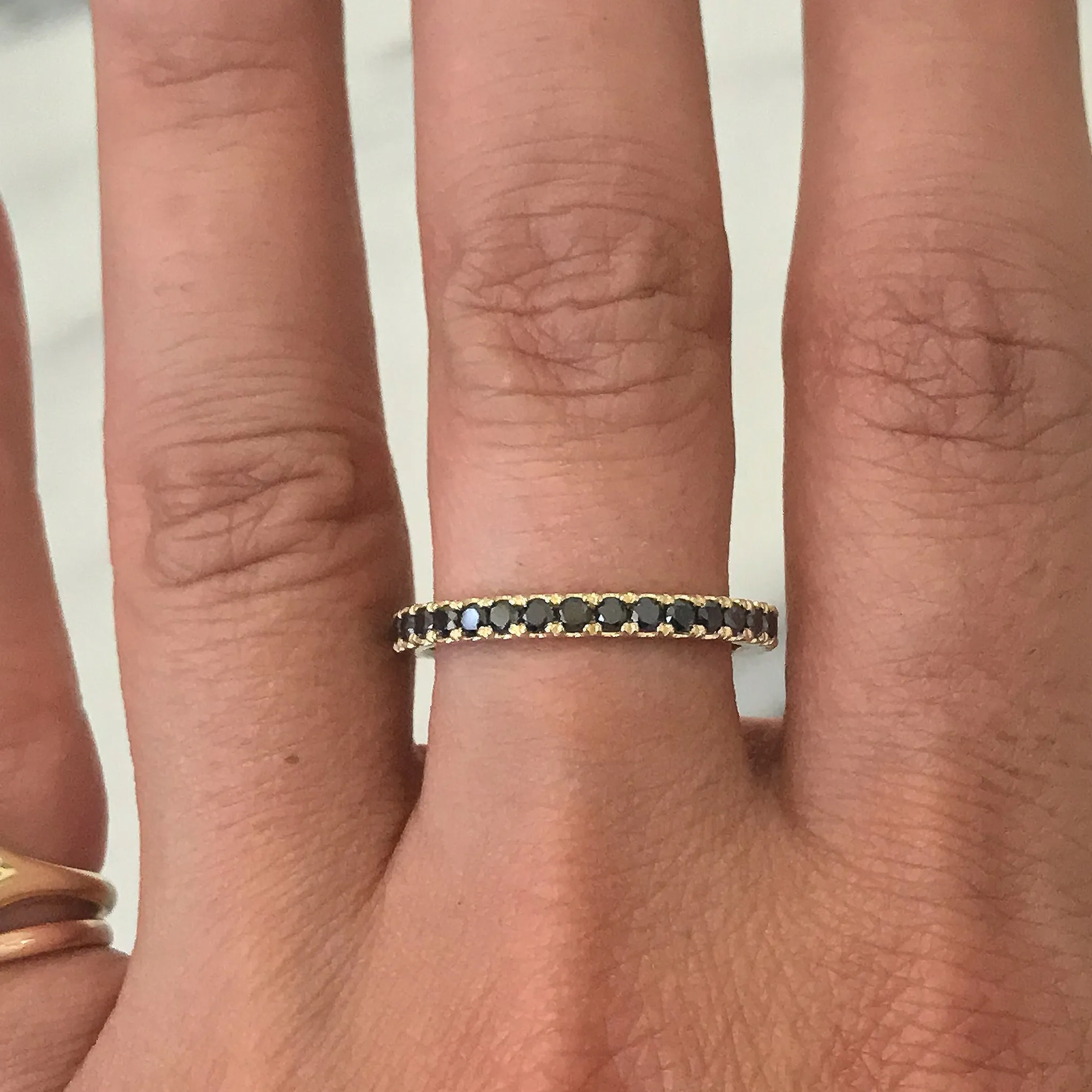 14K Gold Pavé Black Diamond Full Eternity Band