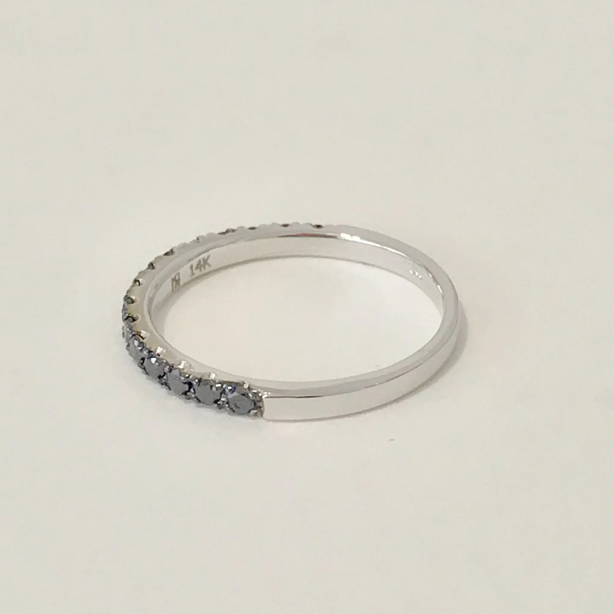 14K Gold Pavé Black Diamond Half Eternity Band