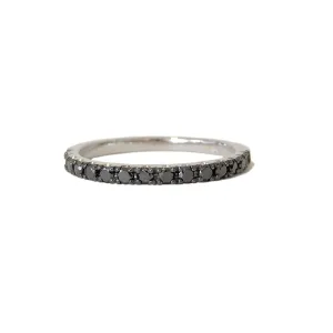 14K Gold Pavé Black Diamond Half Eternity Band