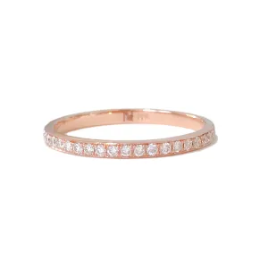 14K Gold Pavé Diamond Full Eternity Band, Comfort Fit